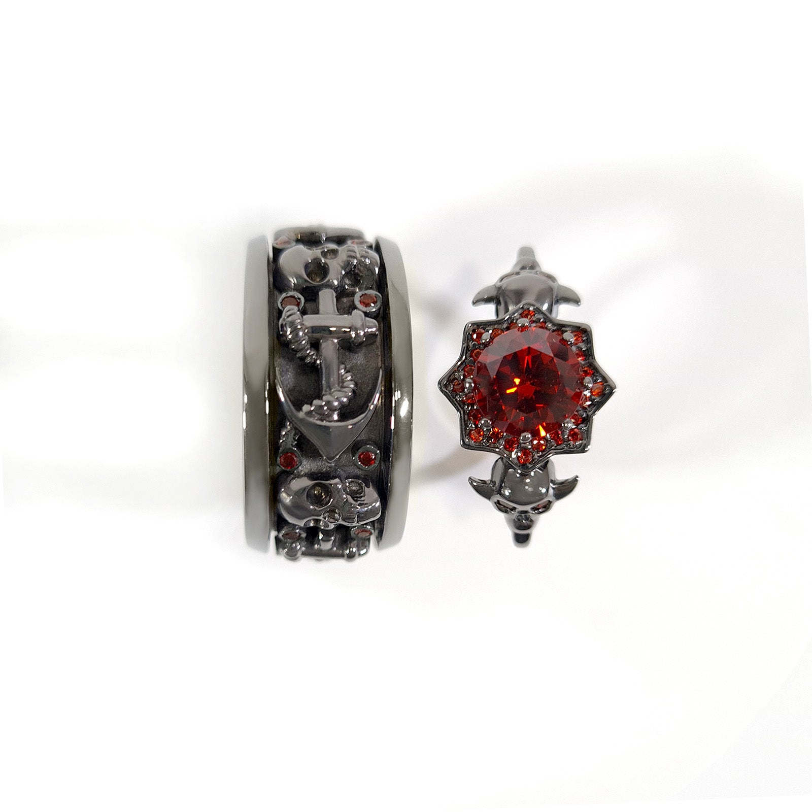 Vampire Skull Couple Rings