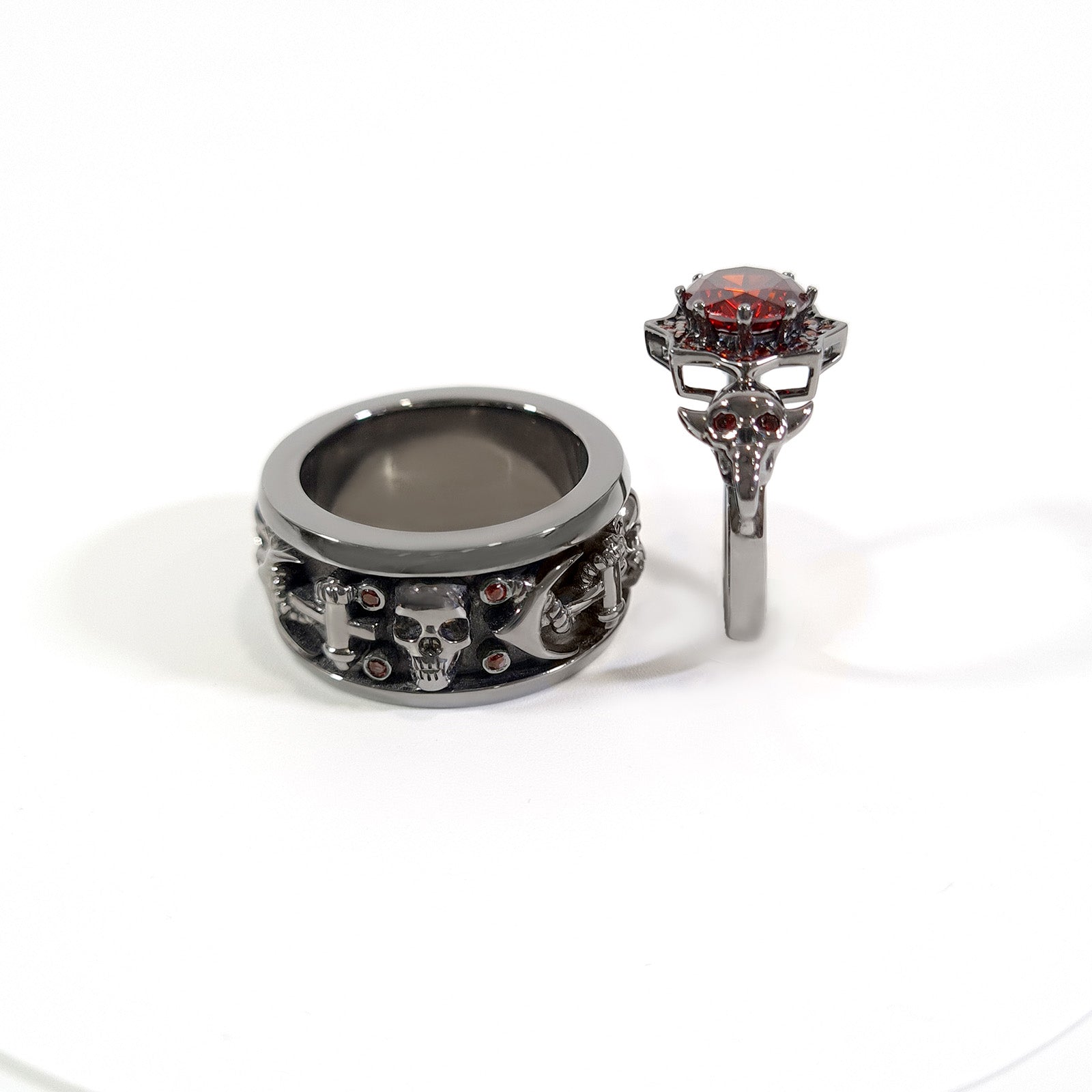 Vampire Skull Couple Rings