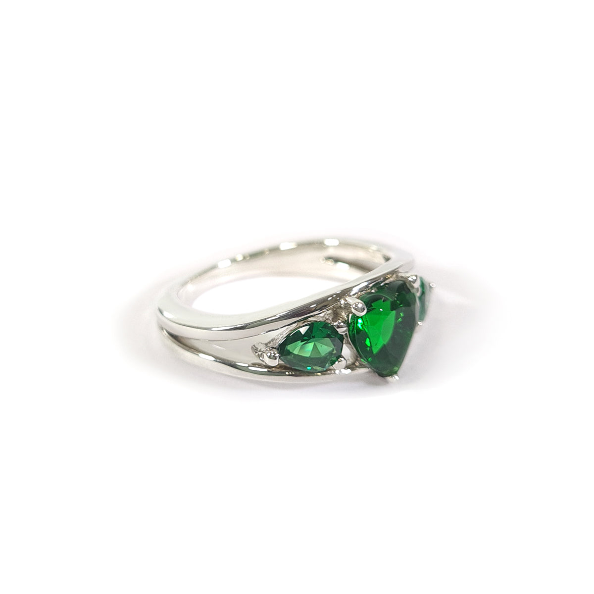 Emerald Heart Engagement Ring