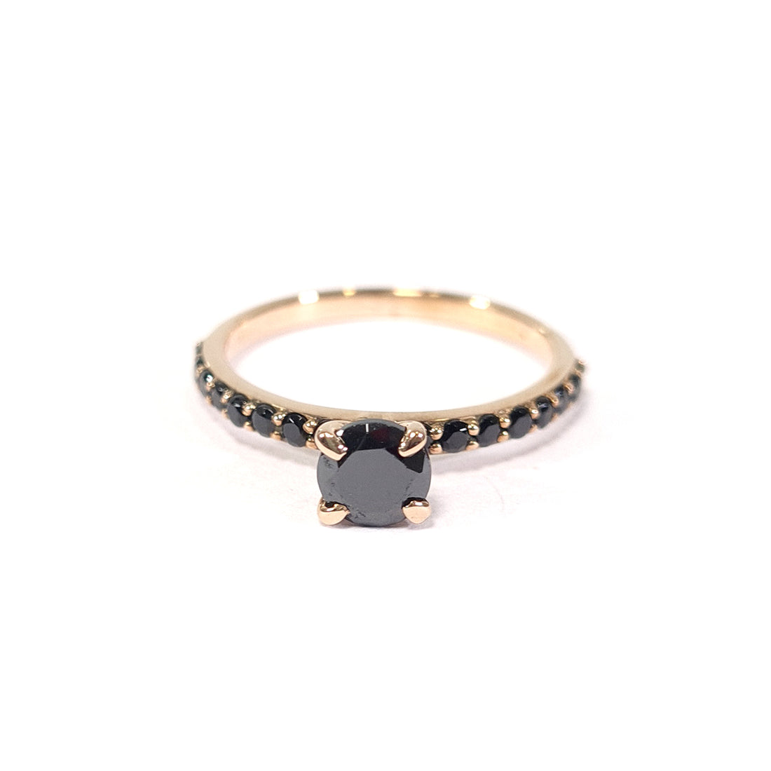 0.70TCW Onyx Engagement Ring