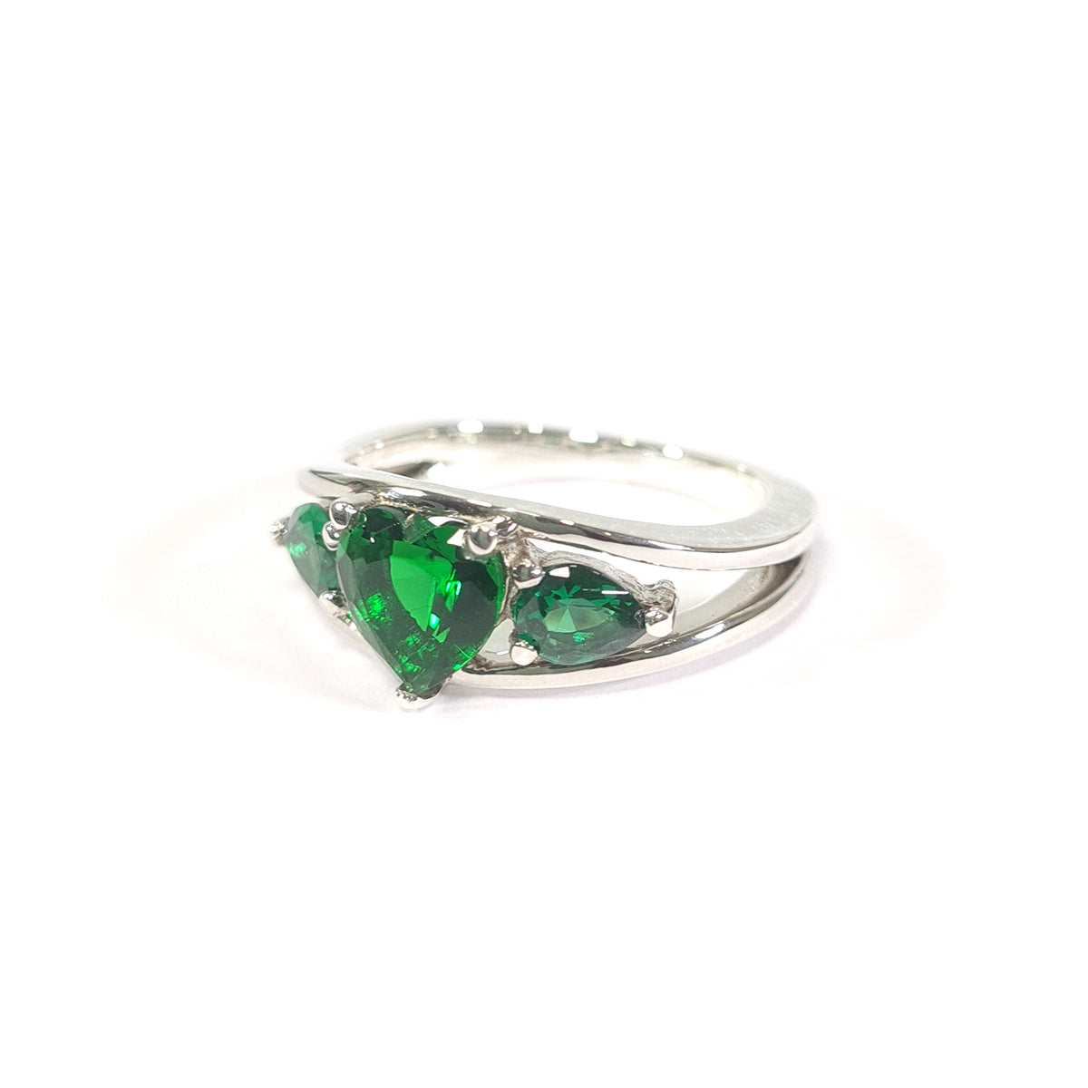 Emerald Heart Engagement Ring
