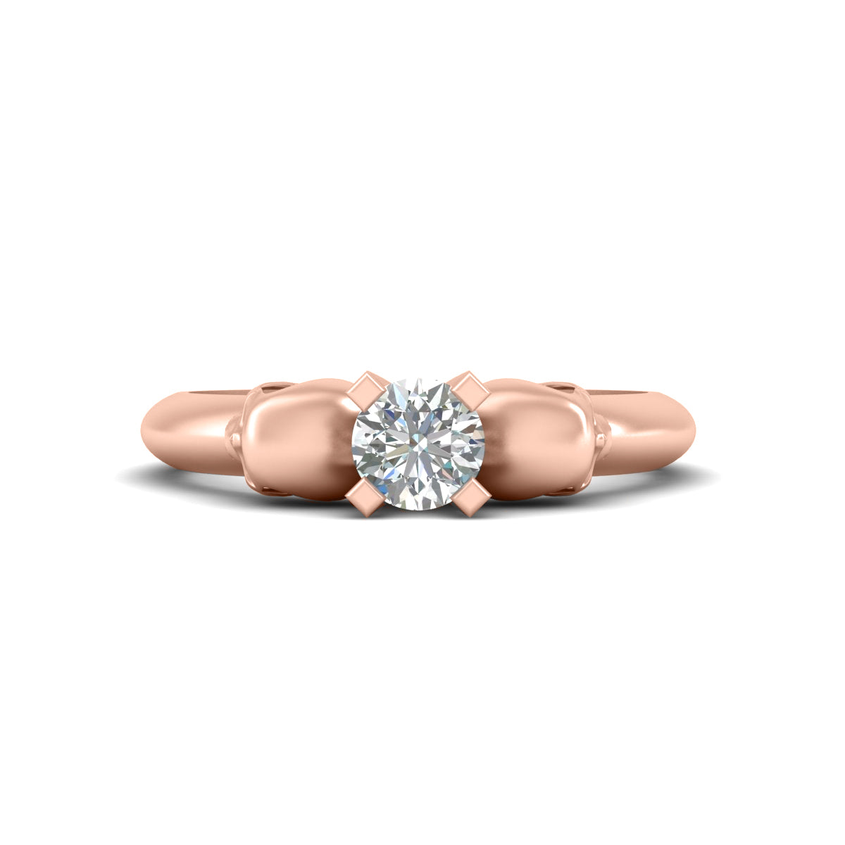 Solitaire Diamond Skull Wedding Ring