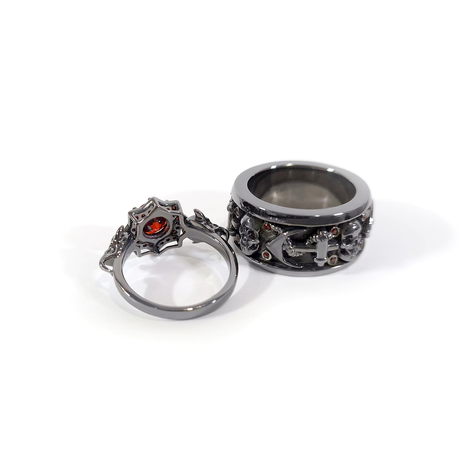Vampire Skull Couple Rings