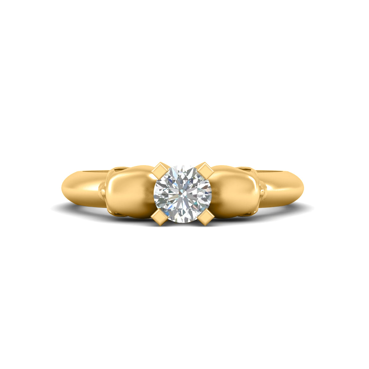 Solitaire Diamond Skull Wedding Ring