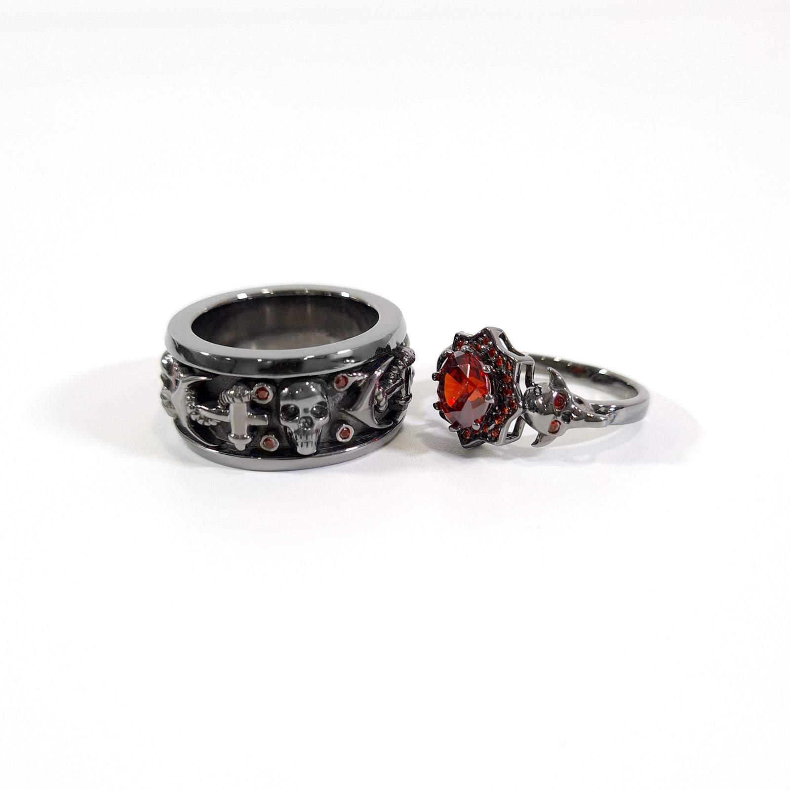 Vampire Skull Couple Rings