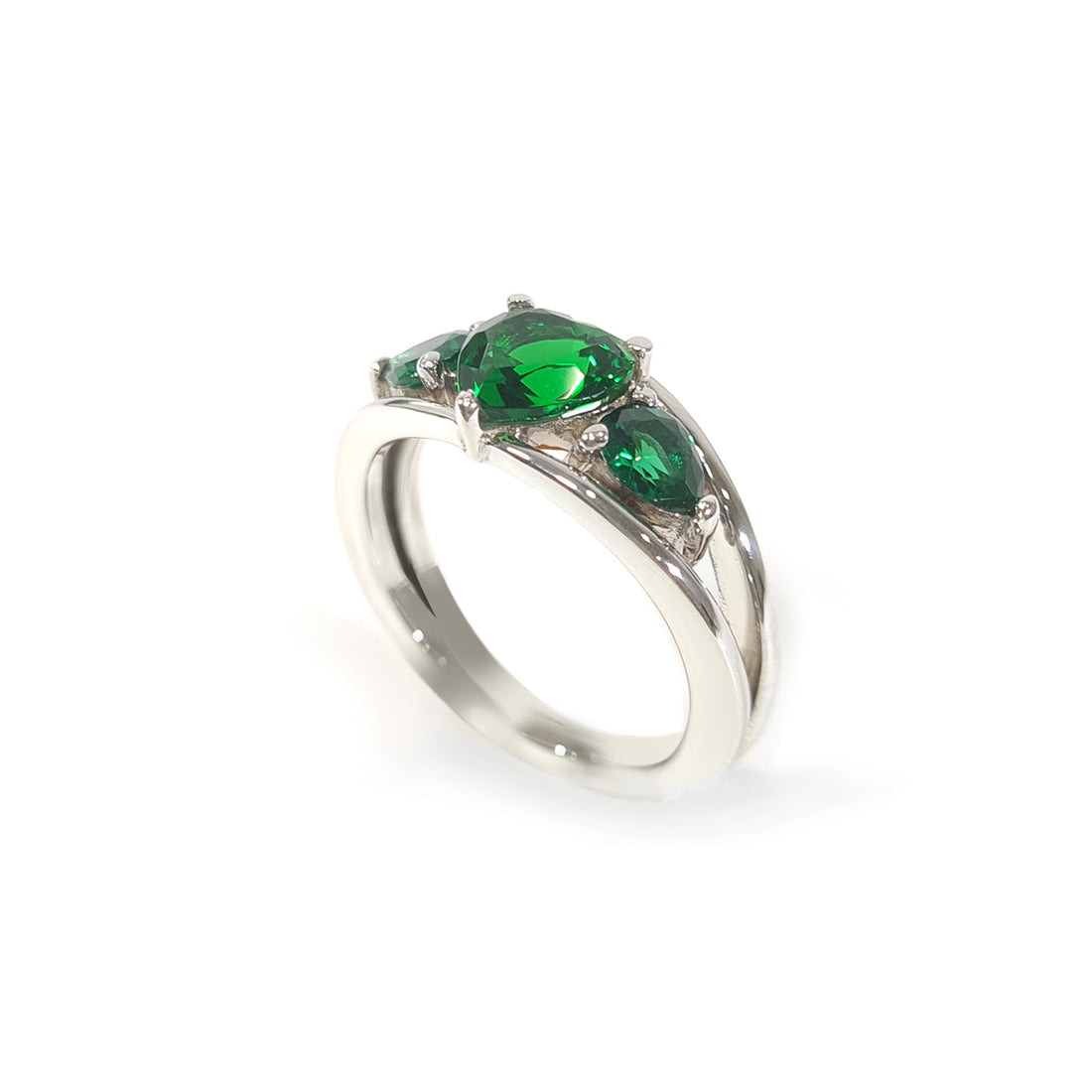 Emerald Heart Engagement Ring