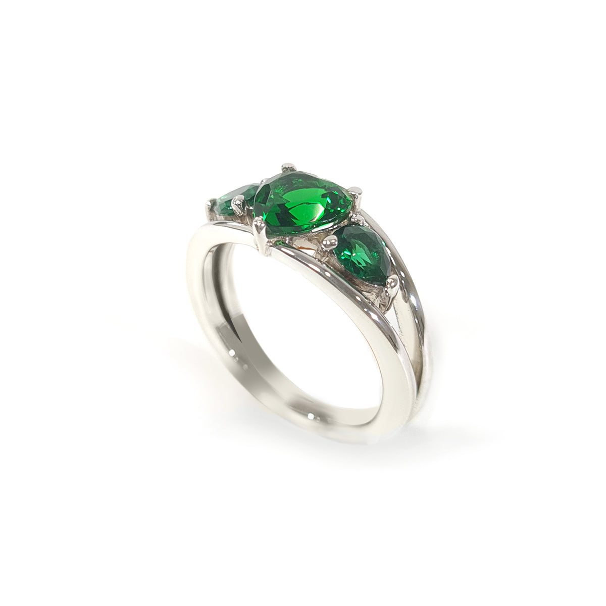 Emerald Heart Engagement Ring