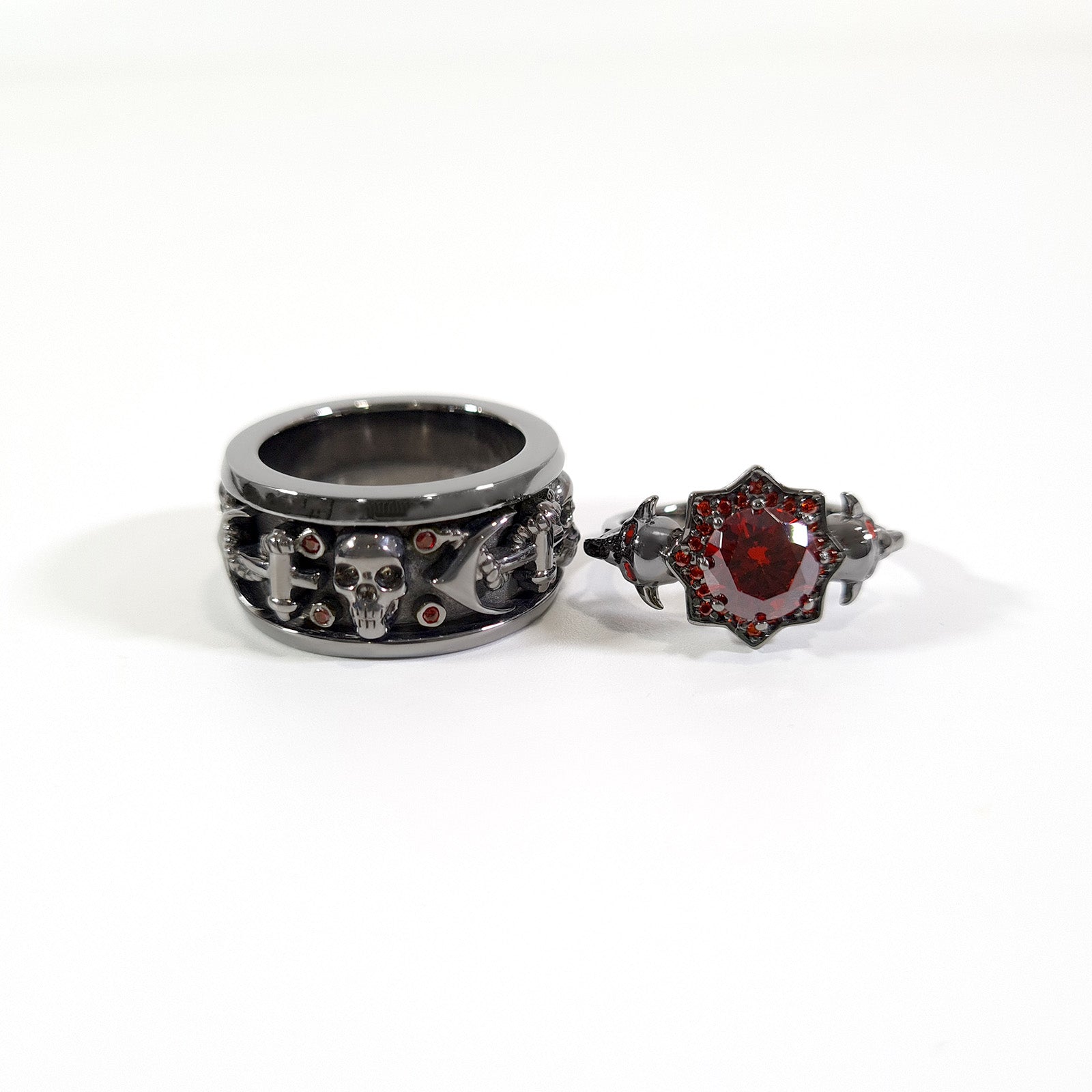 Vampire Skull Couple Rings