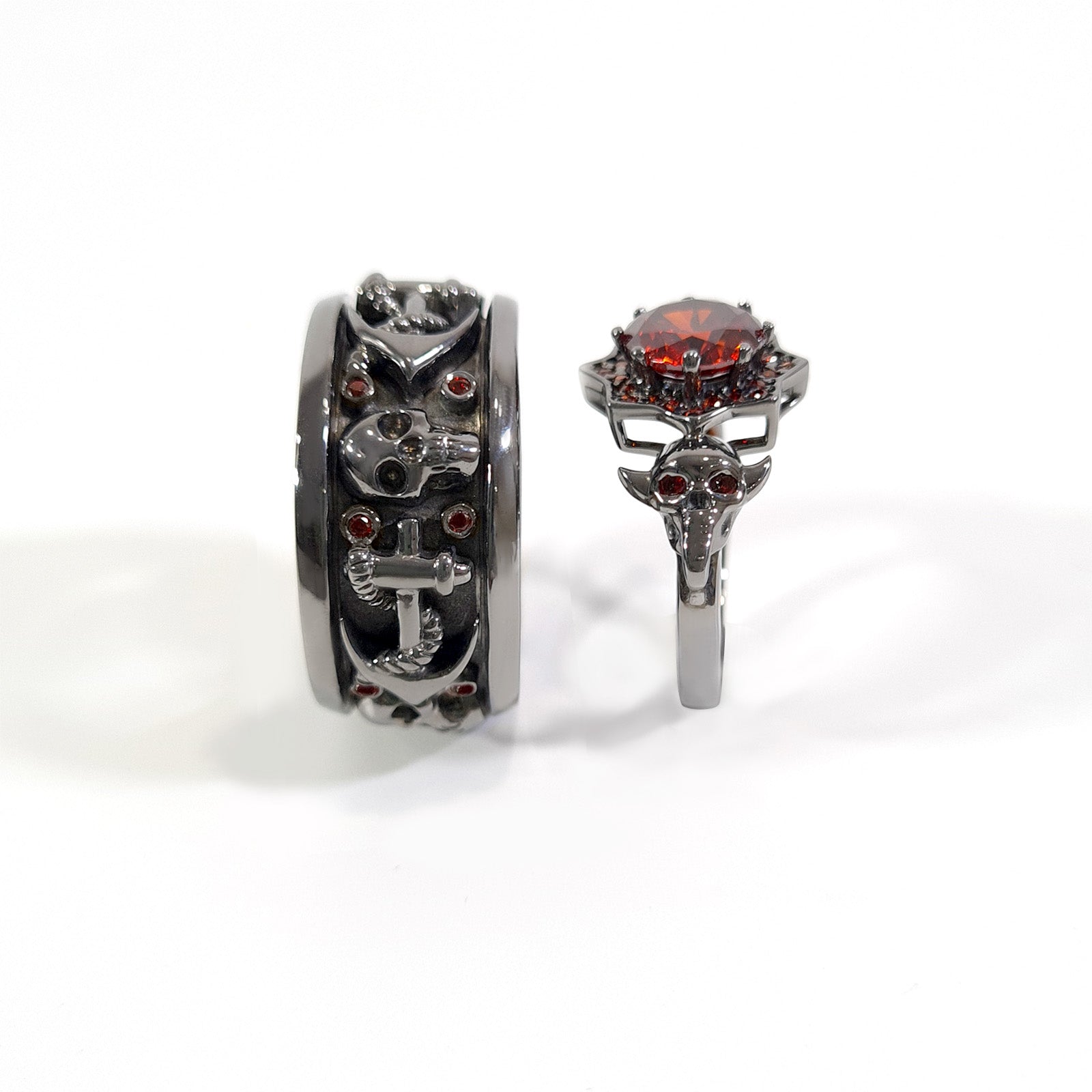 Vampire Skull Couple Rings