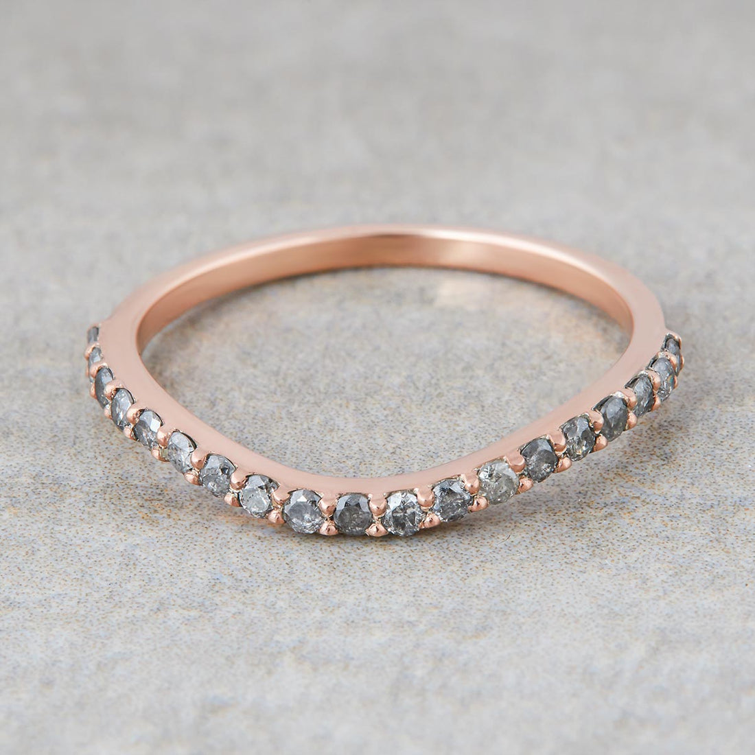 0.27TCW Salt and Pepper Diamond Wedding Band