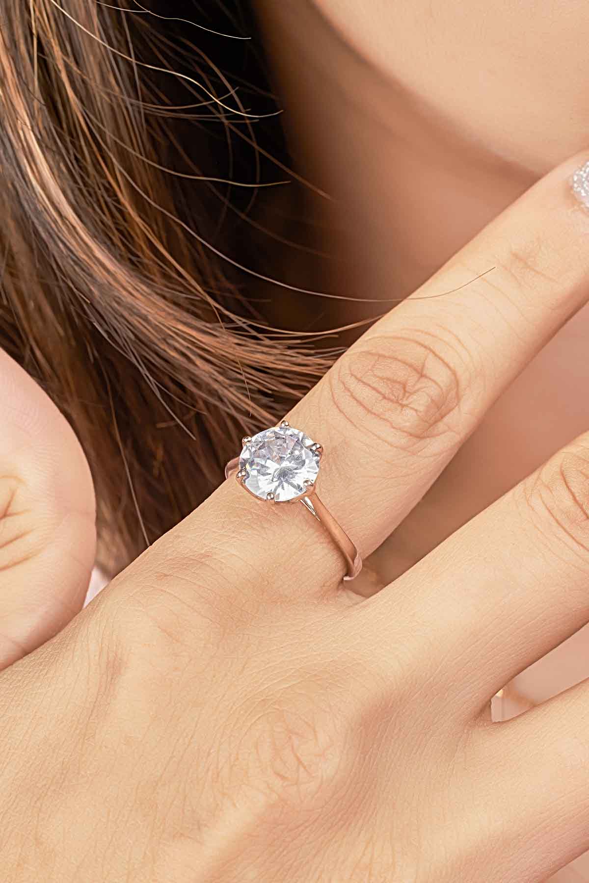 4.80CT Diamond Engagement Ring Solitaire Rose Gold White Gold Basket Setting