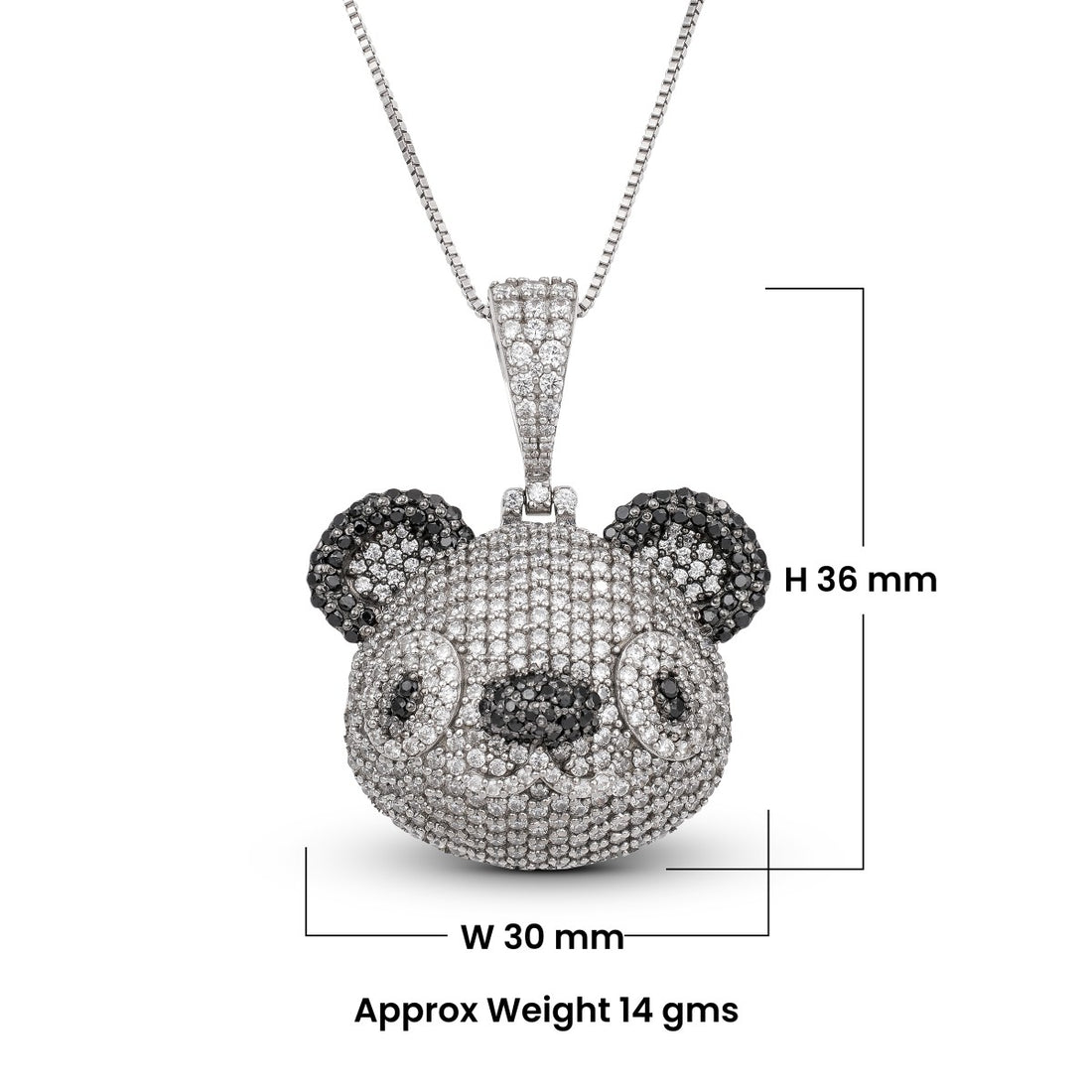 Iced Out Panda Pendant Necklace With Chain Panda Jewelry Moissanite Sterling Silver