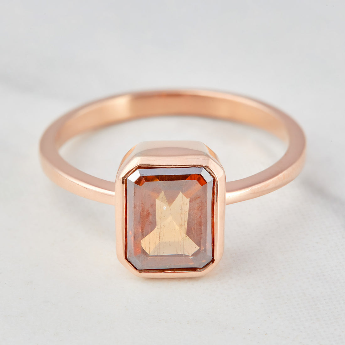 Brown Moissanite Engagement Ring