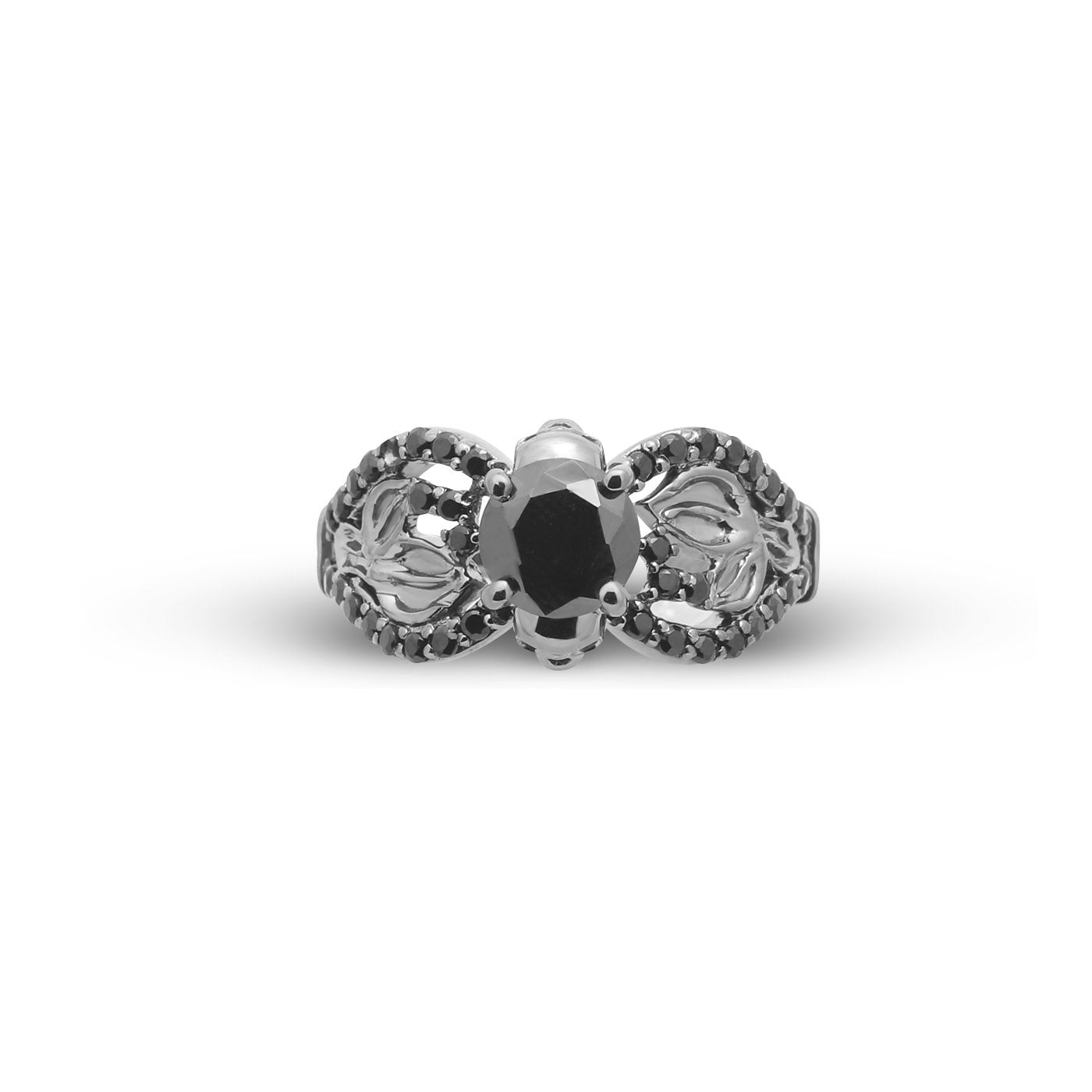 1.50TCW Onyx Skull Engagement Ring