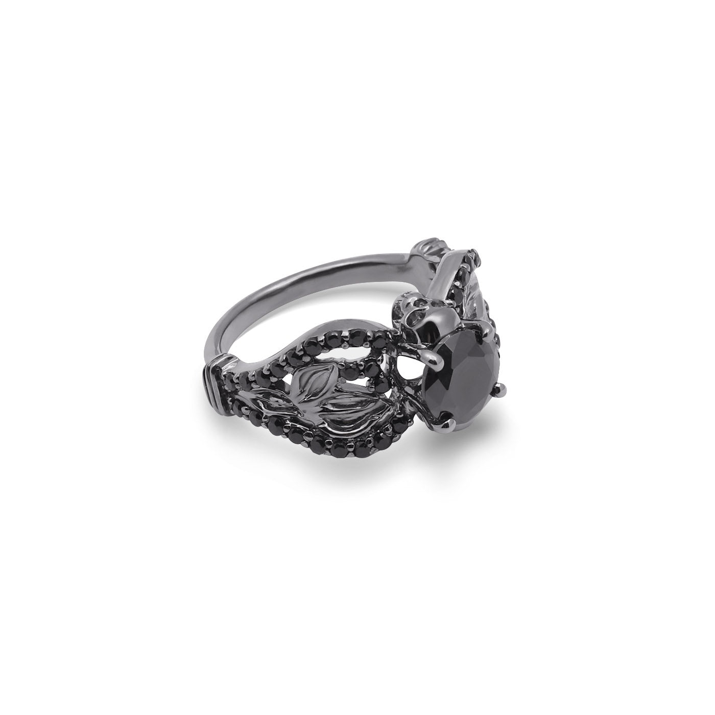 1.50TCW Onyx Skull Engagement Ring