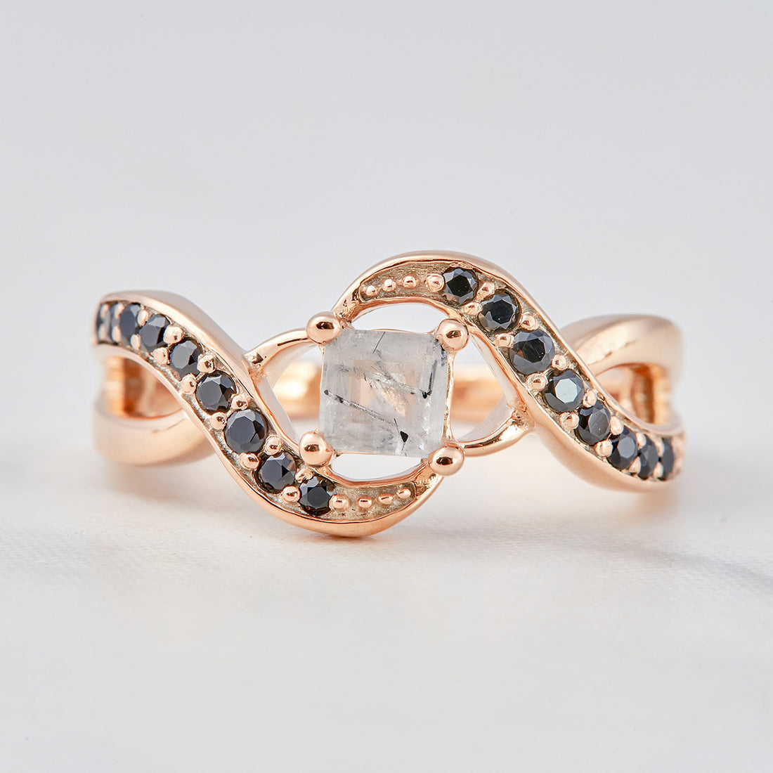 0.50CT Rutilated Quartz Engagement Ring