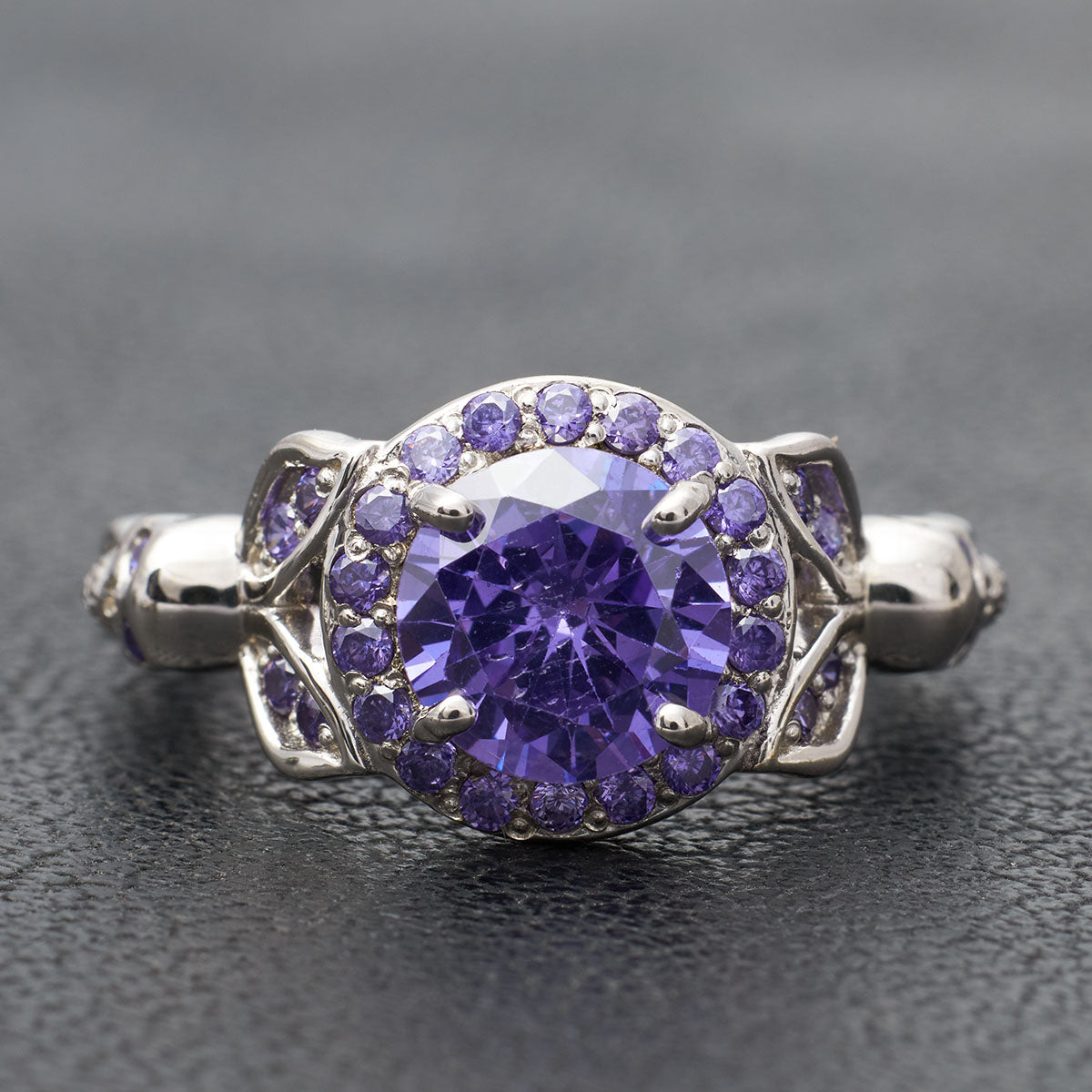 Amethyst Skull Wedding Ring For Women