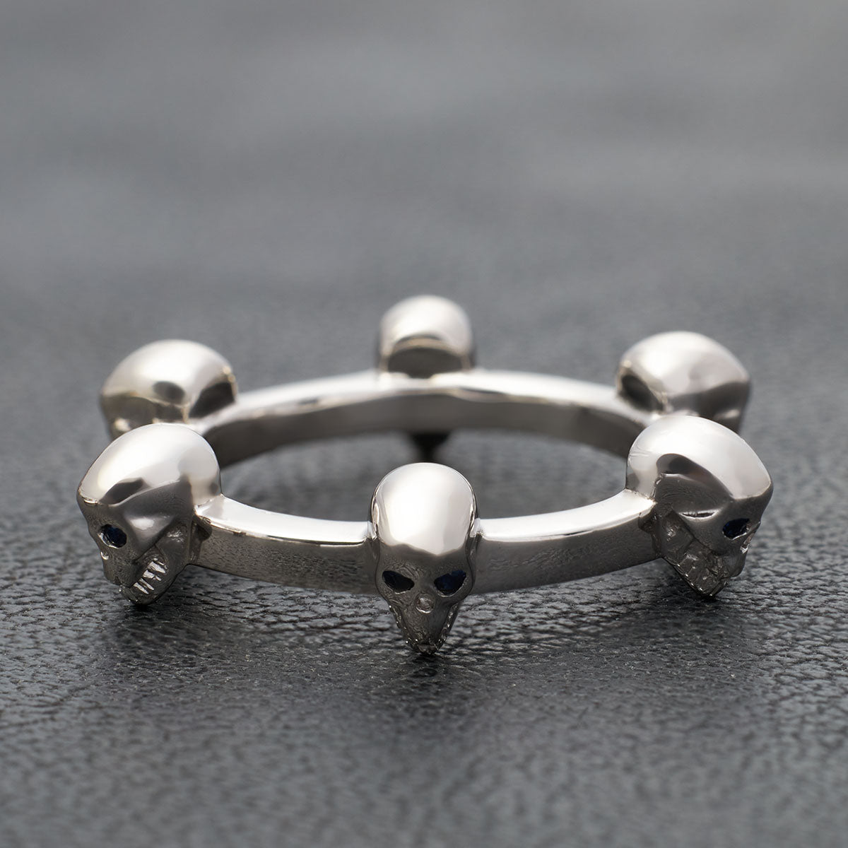 Skull Wedding Band Women Eternity Band Gothic Promise Ring