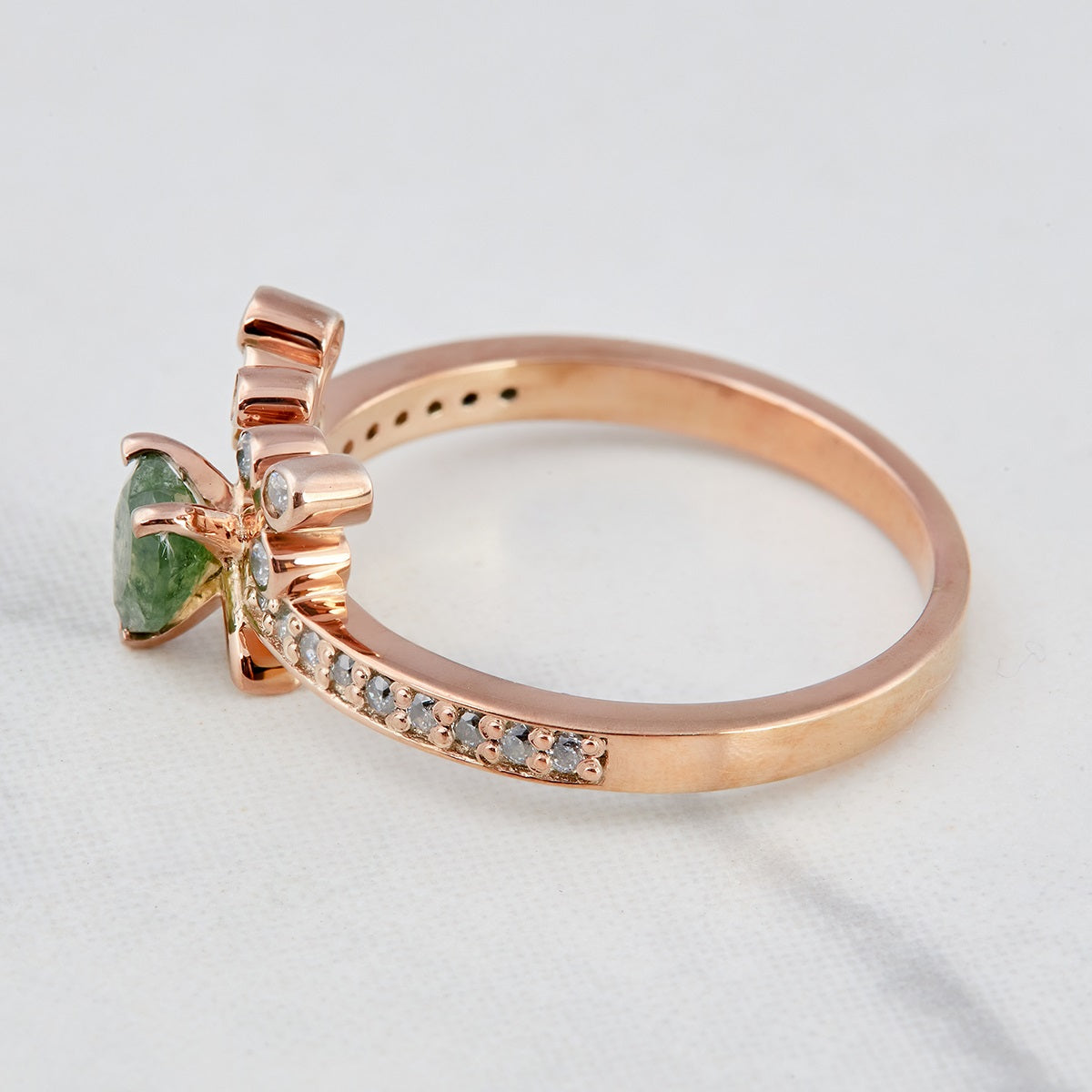 Sword Heart Moss Agate Ring