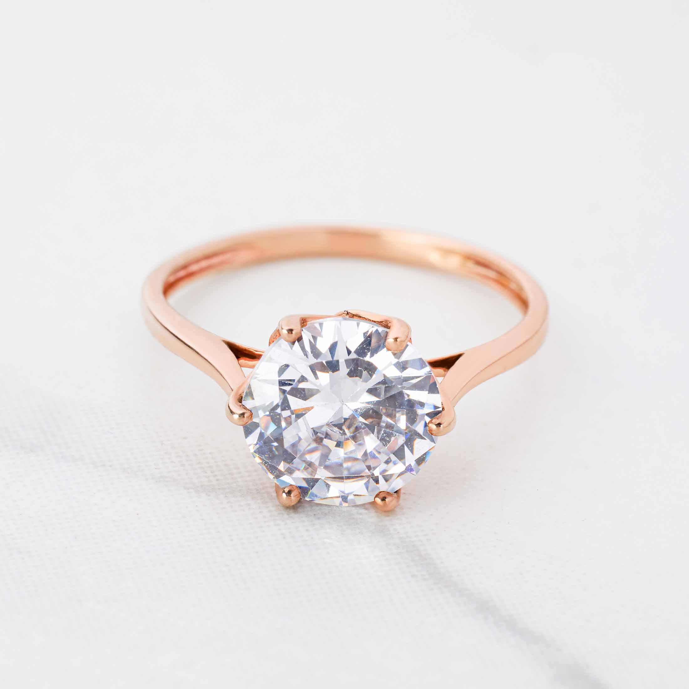4.80CT Diamond Engagement Ring Solitaire Rose Gold White Gold Basket Setting