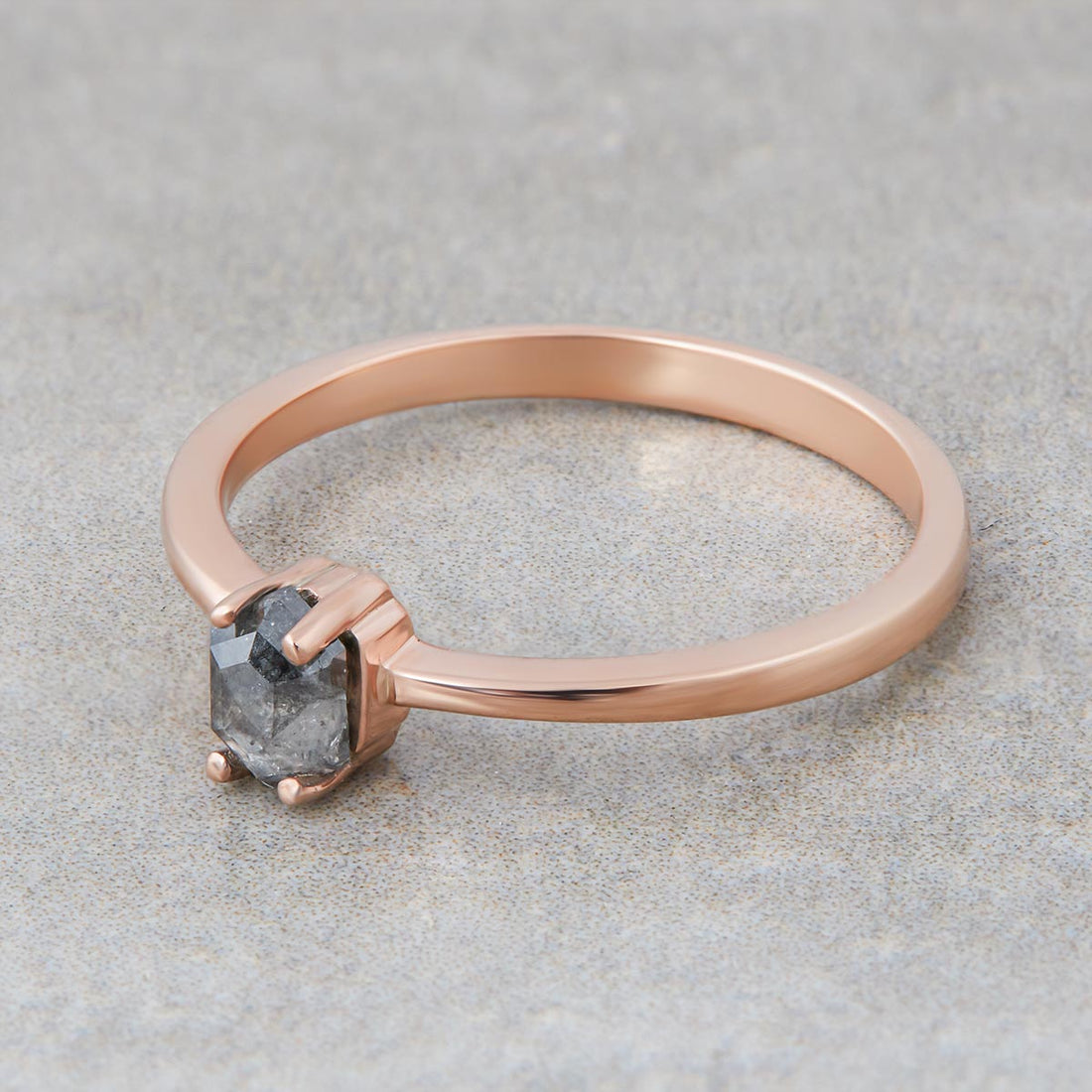 0.40CT Salt and Pepper Diamond Engagement Ring