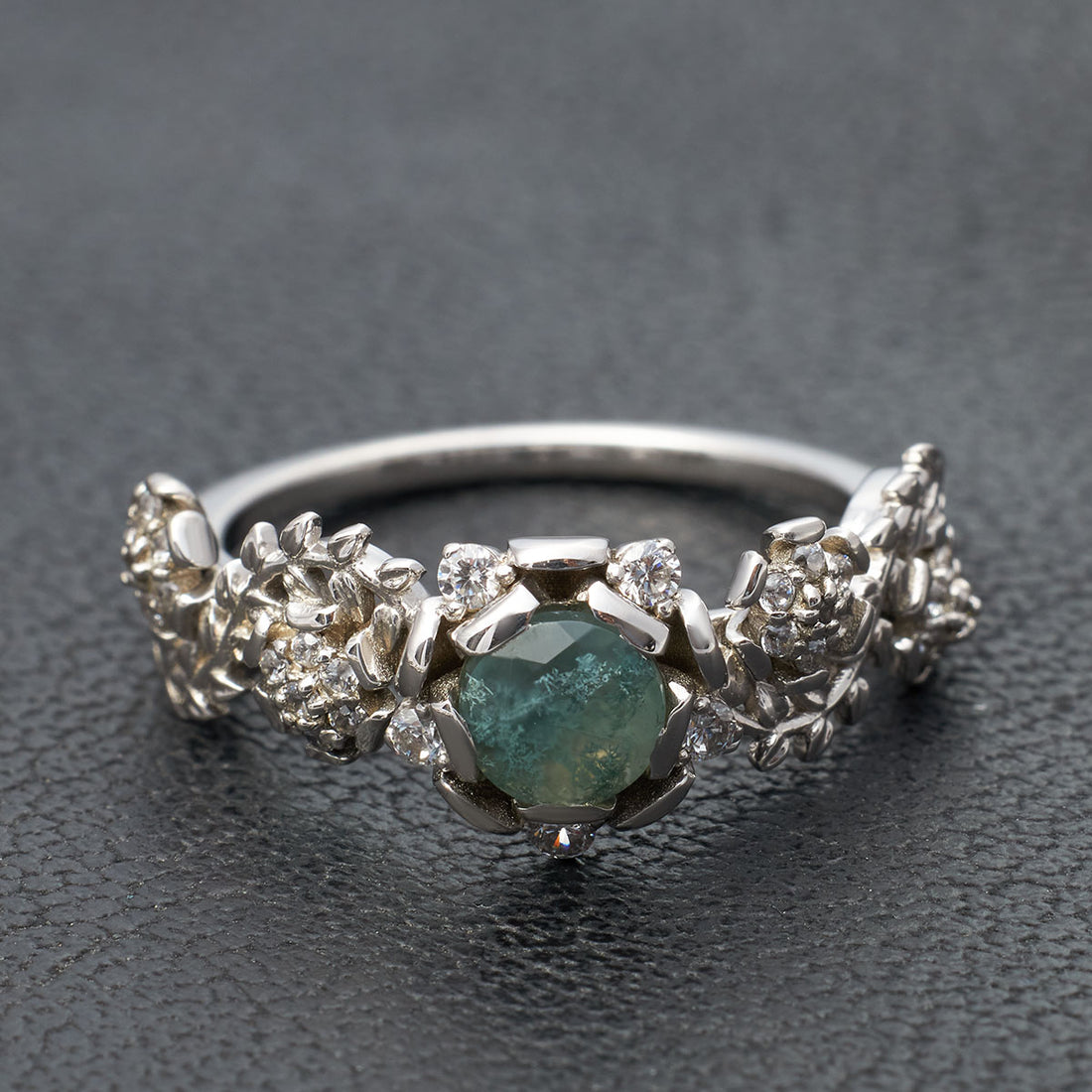 Nature Inspired Moss Agate Ring