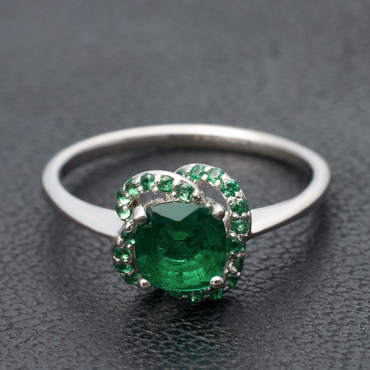 Natural Emerald Engagement Ring