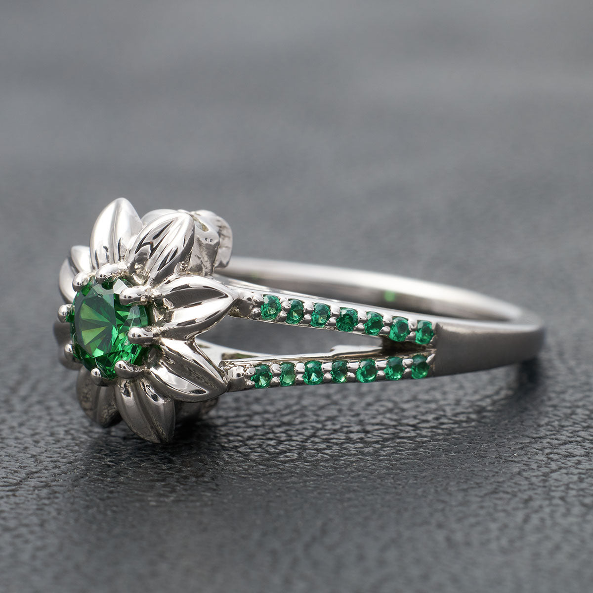 Flower Skull Engagement Rings