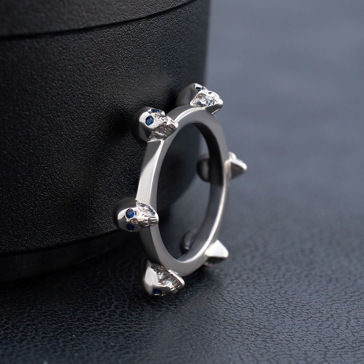 Skull Wedding Band Women Eternity Band Gothic Promise Ring