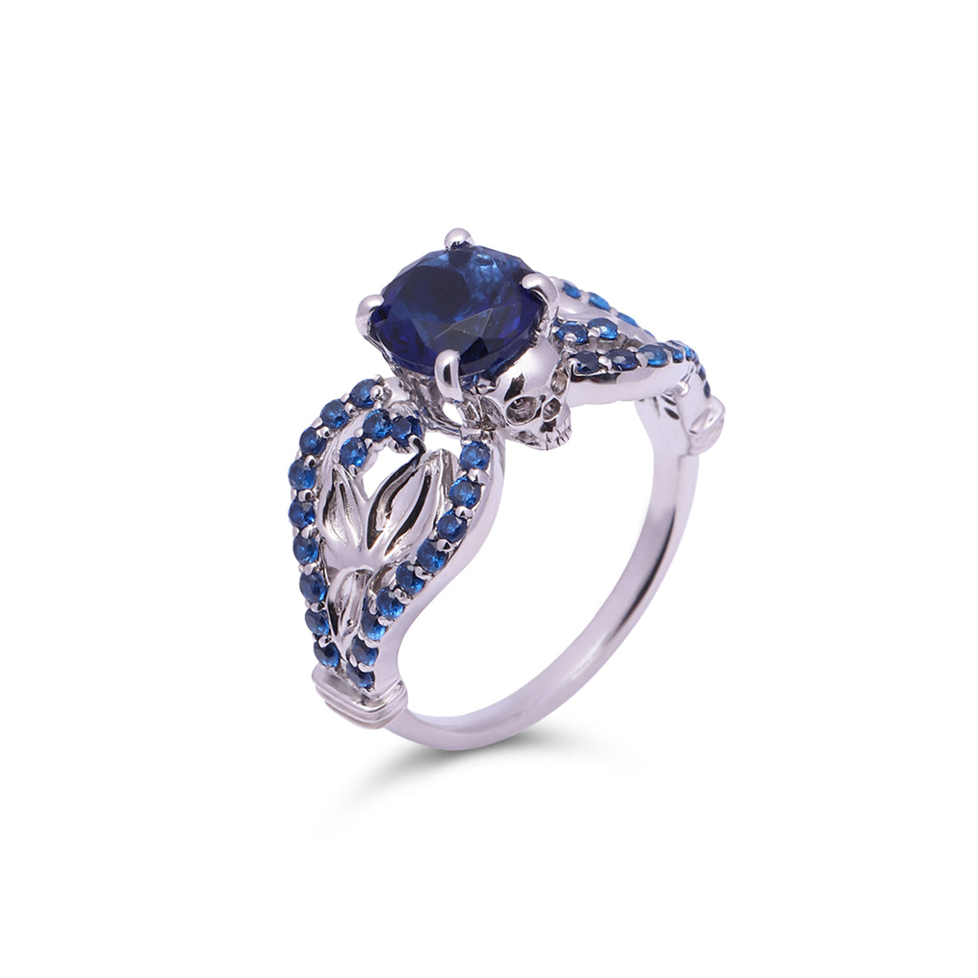 White Gold Skull Engagement Ring
