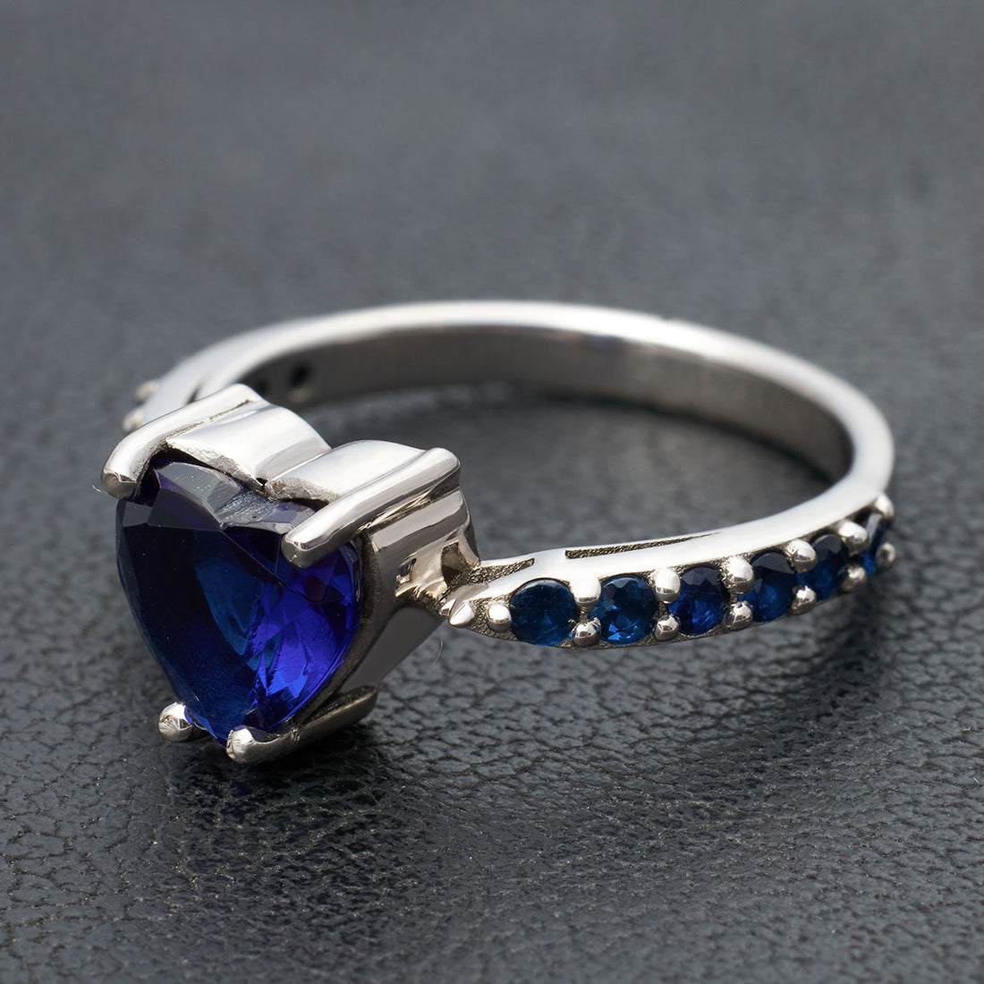 Natural Sapphire Heart Engagement Ring