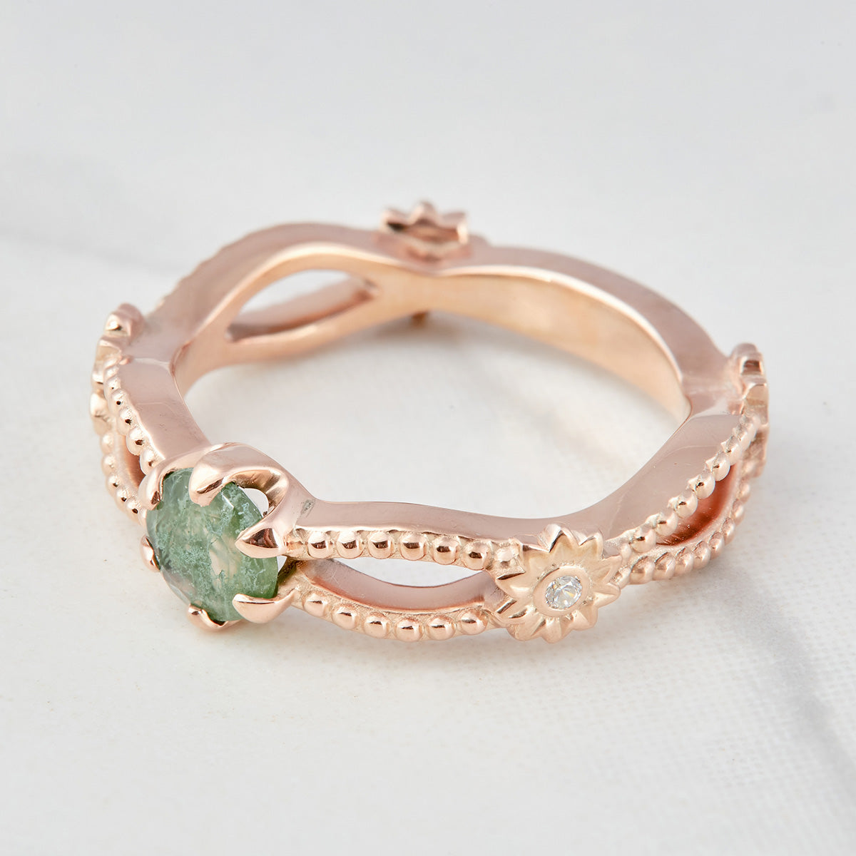 Moss Engagement Ring for Women