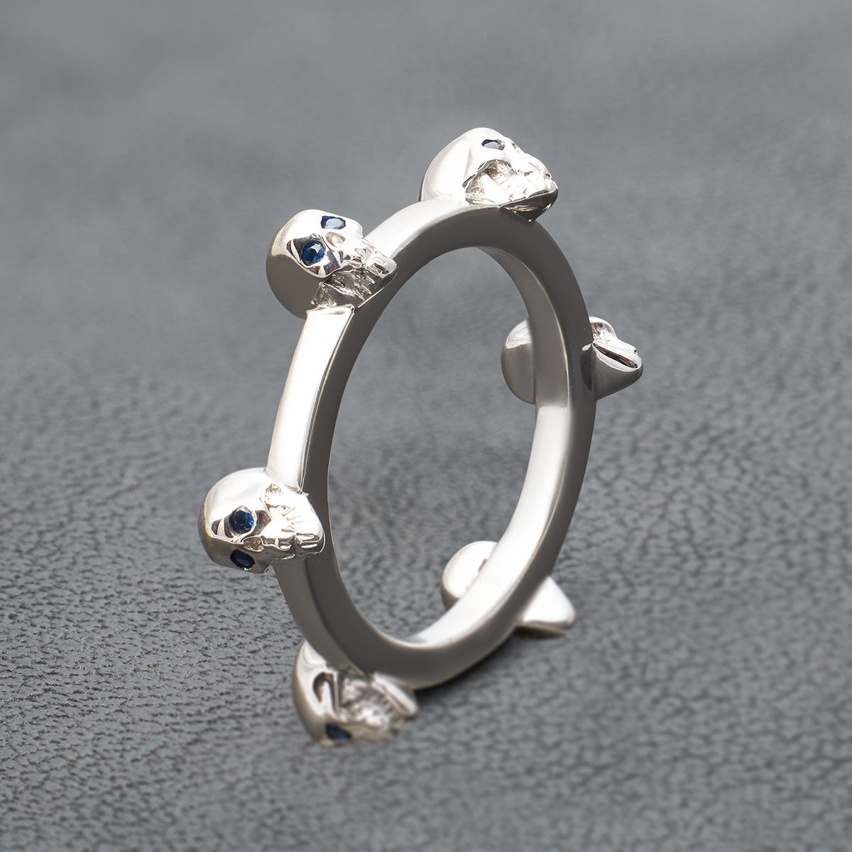 Skull Wedding Band Women Eternity Band Gothic Promise Ring