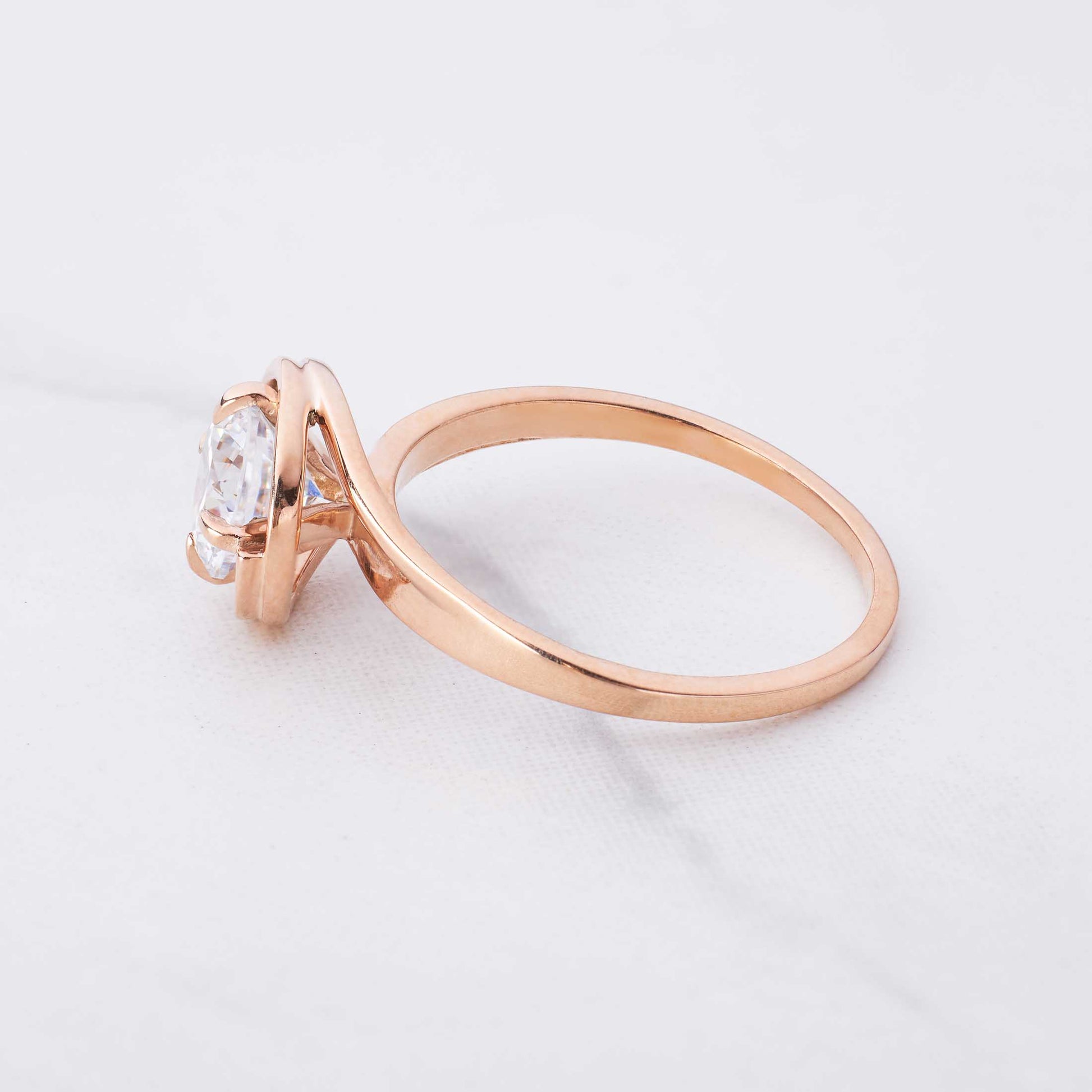 Solitaire Moissanite Diamond Ring for Women Rose Gold Engagement Rings Promise Wedding Anniversary