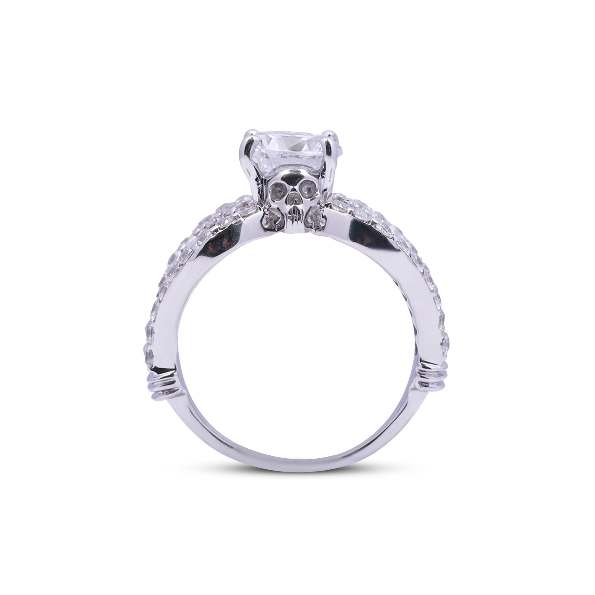 1.50TCW Diamond Skull Wedding Ring