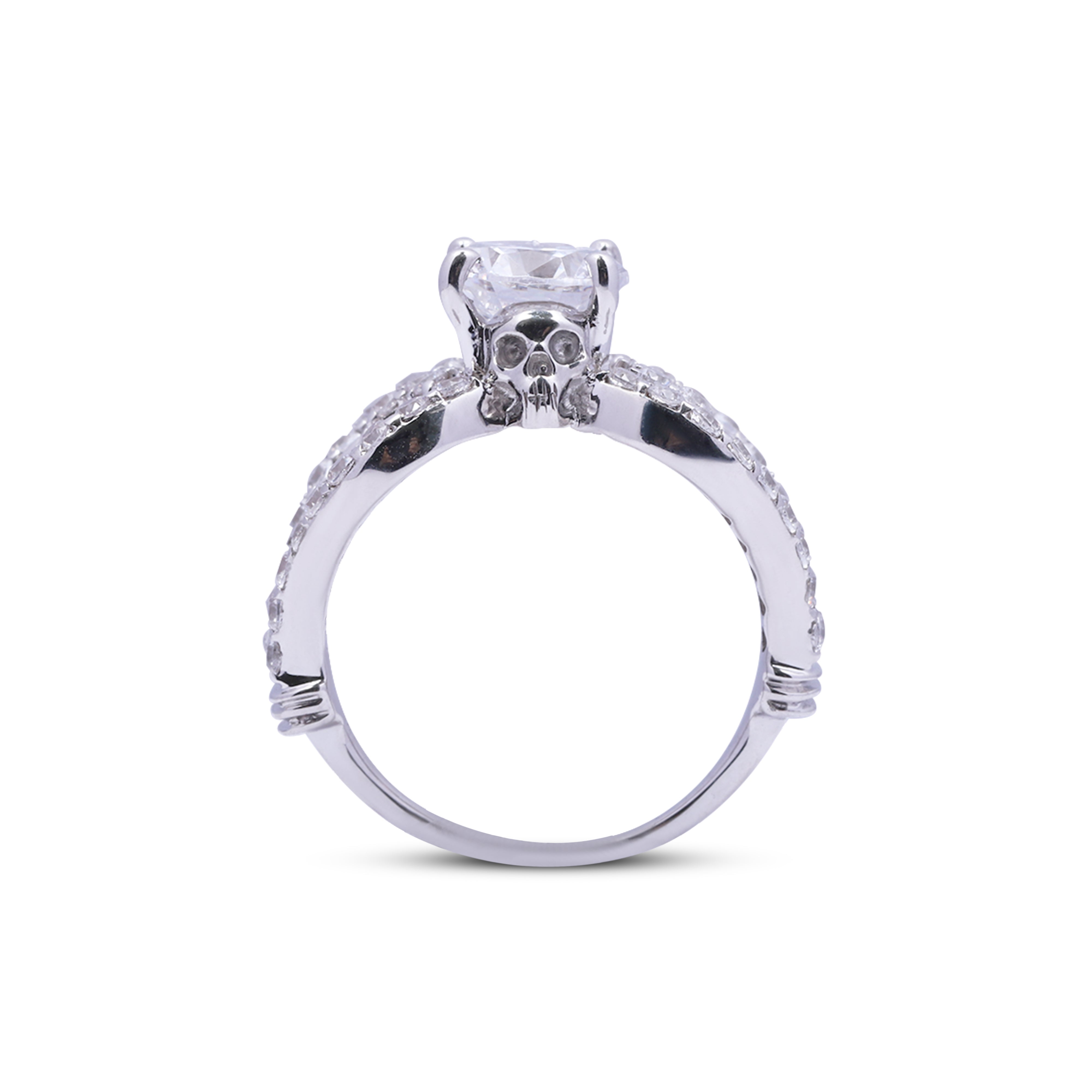 1.50TCW Diamond Skull Wedding Ring