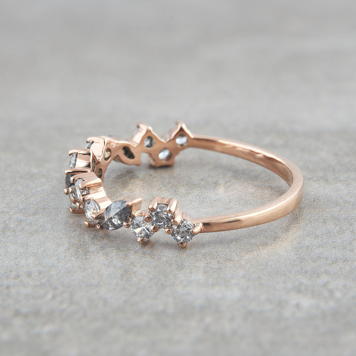Salt and Pepper Diamond Wedding Band