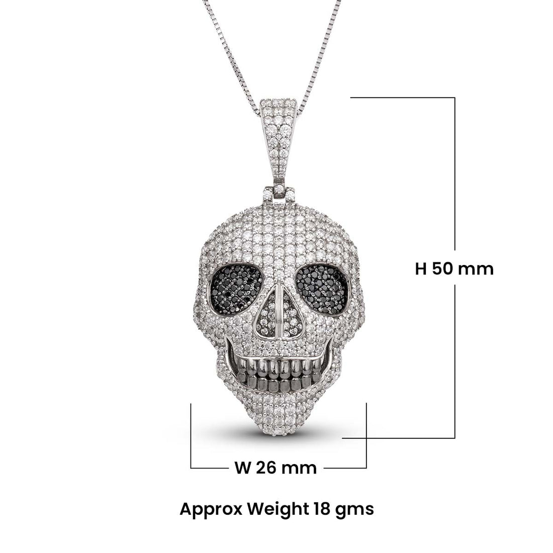 Iced Out Skull Pendant Necklace Locket With Chain Halloween Skull Gothic Jewelry