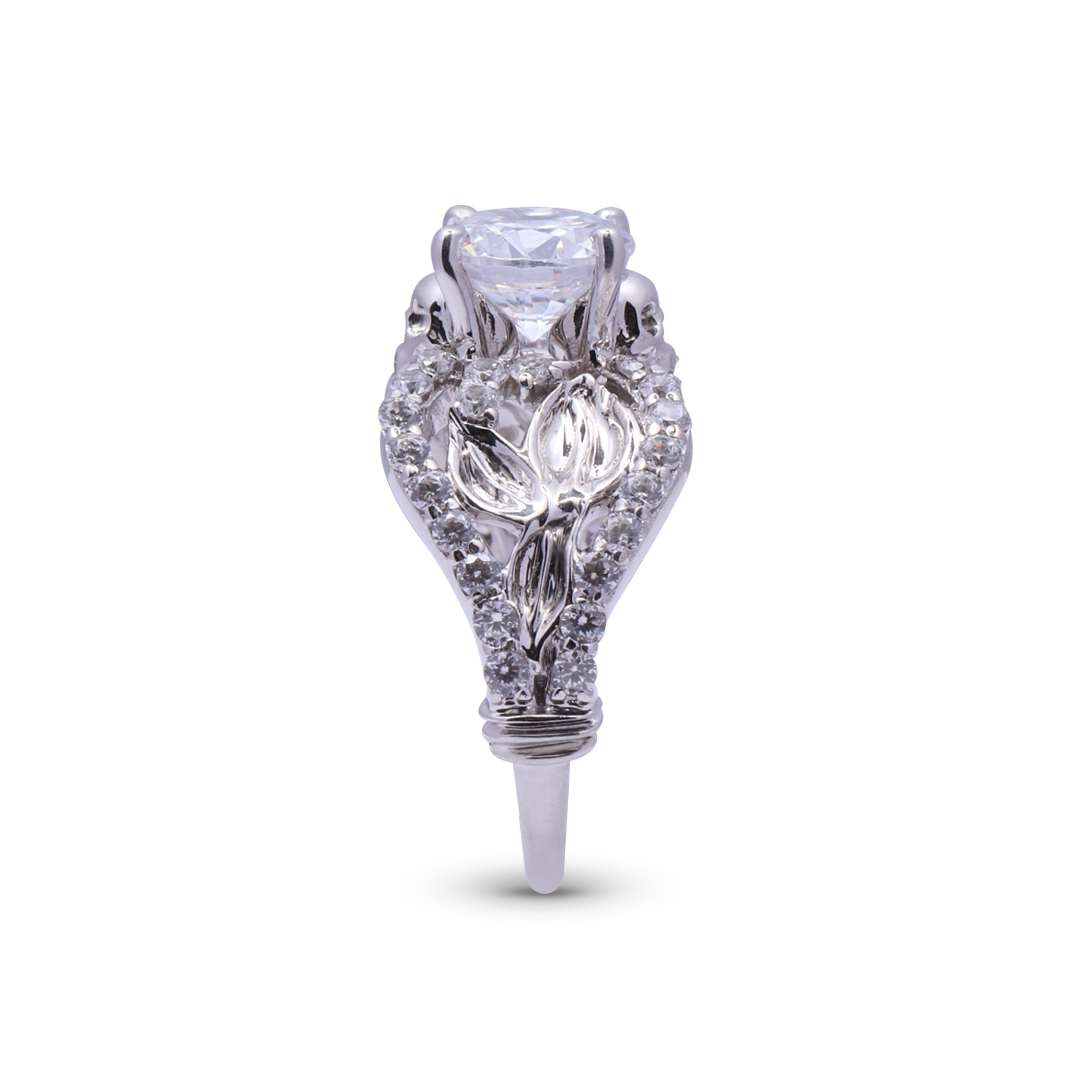 1.50TCW Diamond Skull Wedding Ring