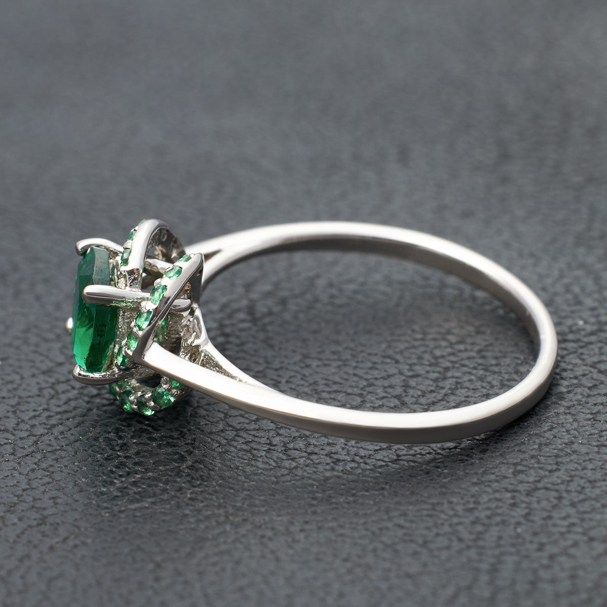 Cushion Cut Emerald Engagement Ring