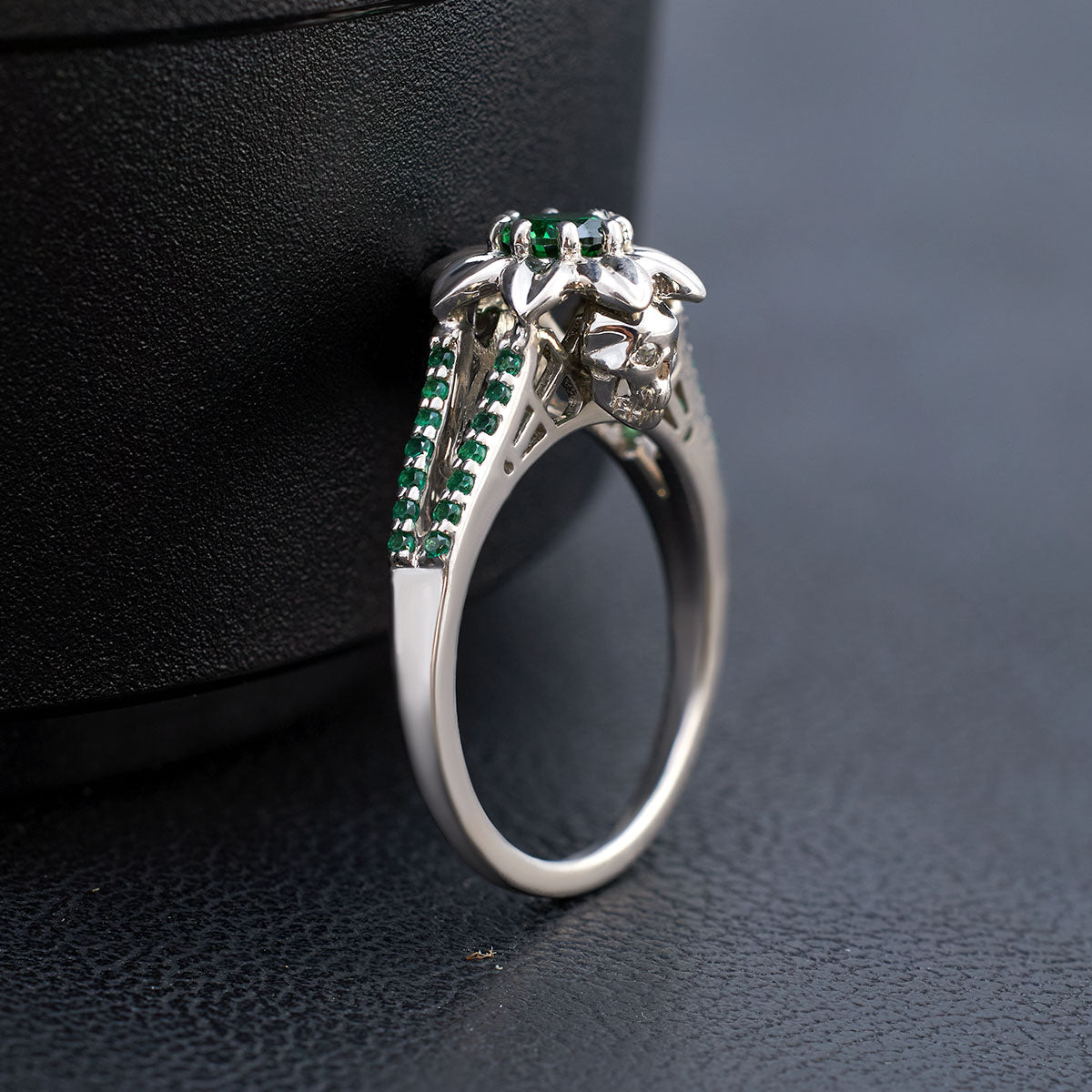 Flower Skull Engagement Rings