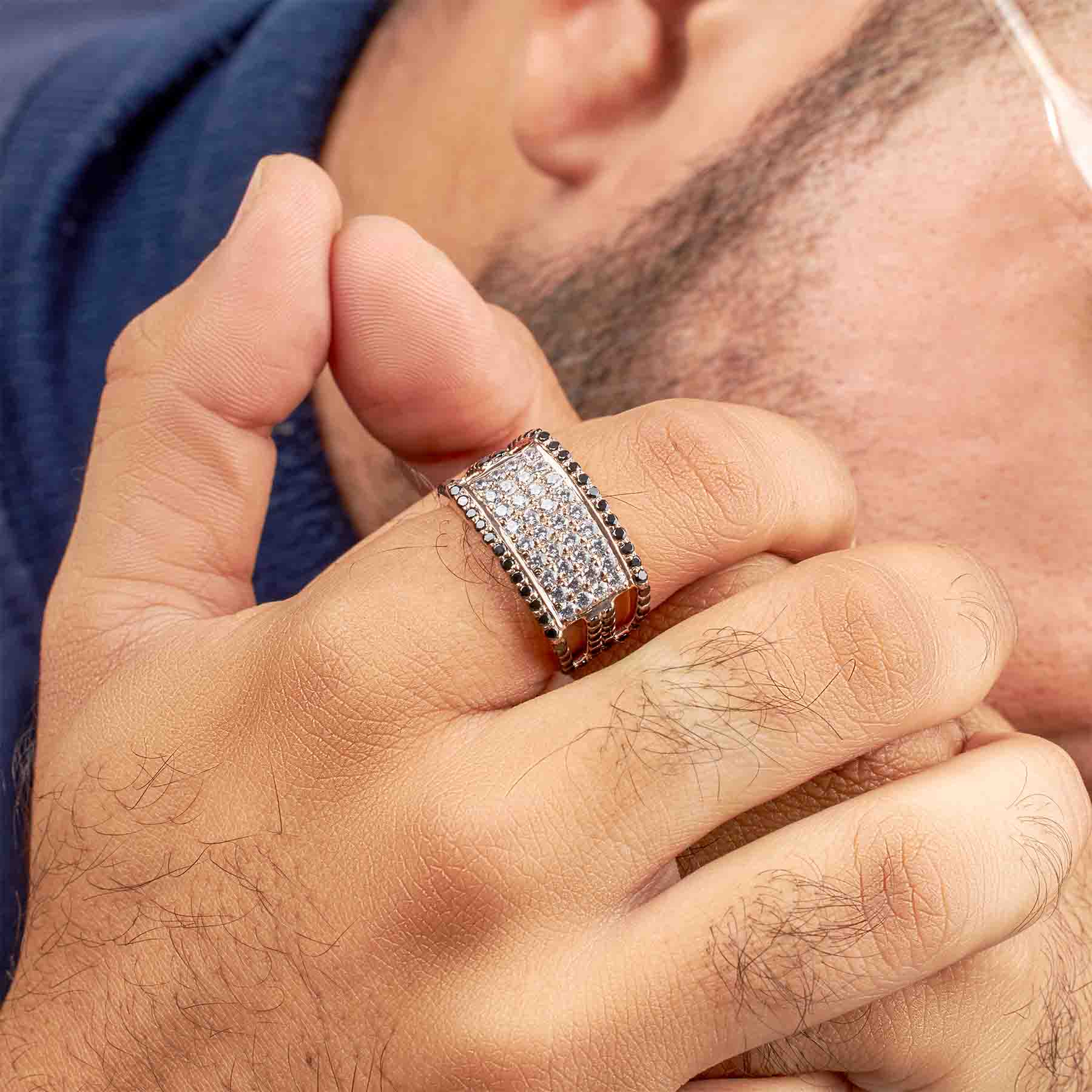 Moissanite Wedding Ring for Men | Mens Engagement Rings