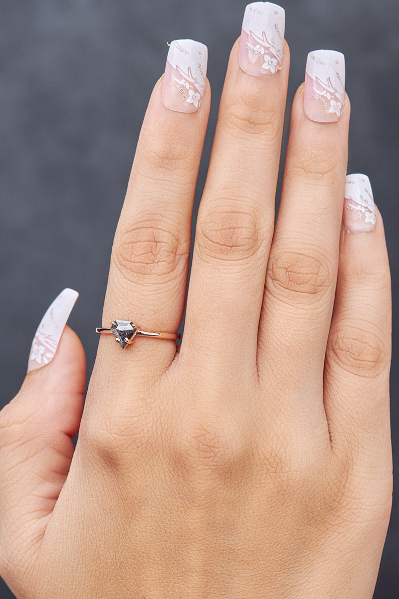 Pentagon Diamond Engagement Ring