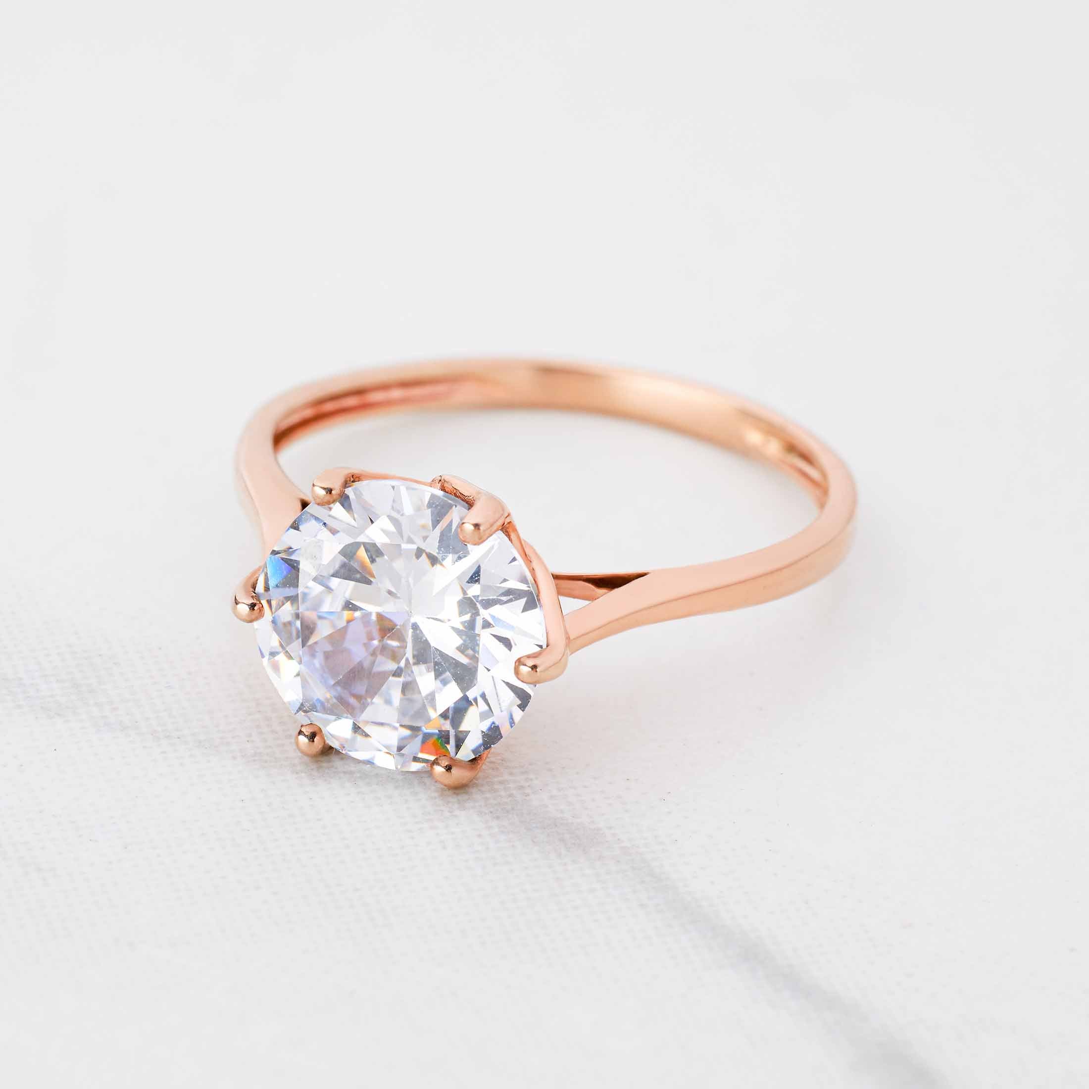4.80CT Diamond Engagement Ring Solitaire Rose Gold White Gold Basket Setting