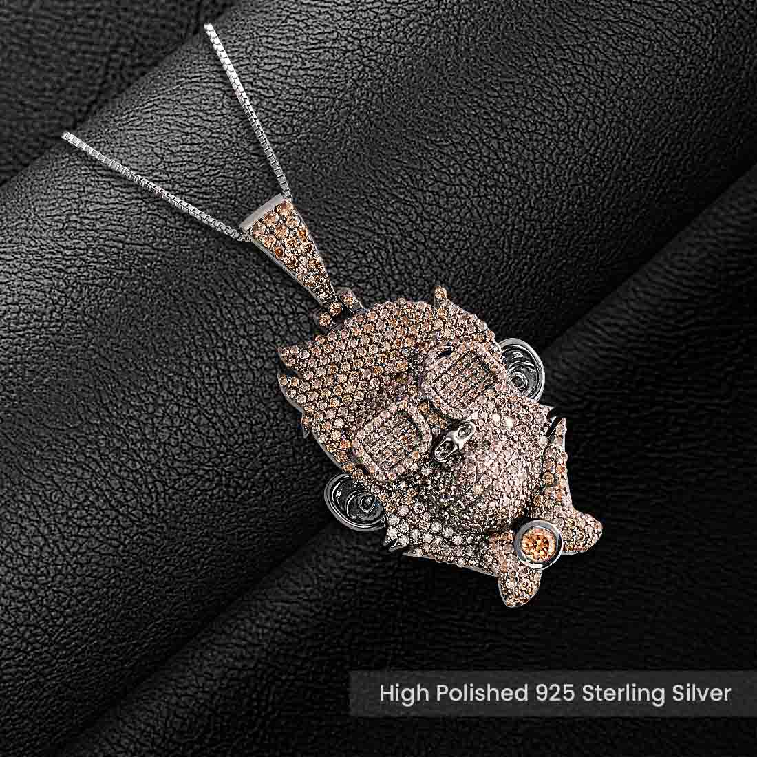Monkey Pendant Necklace Locket With Chain Hip Hop Jewelry