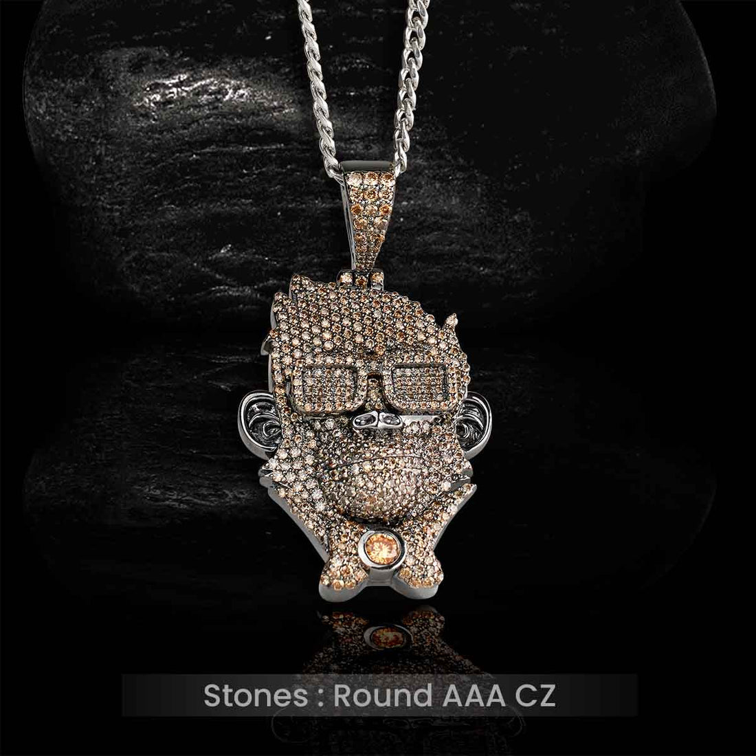Monkey Pendant Necklace Locket With Chain Hip Hop Jewelry