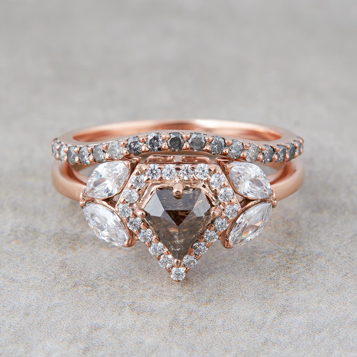 Natural Diamond Engagement Ring Set