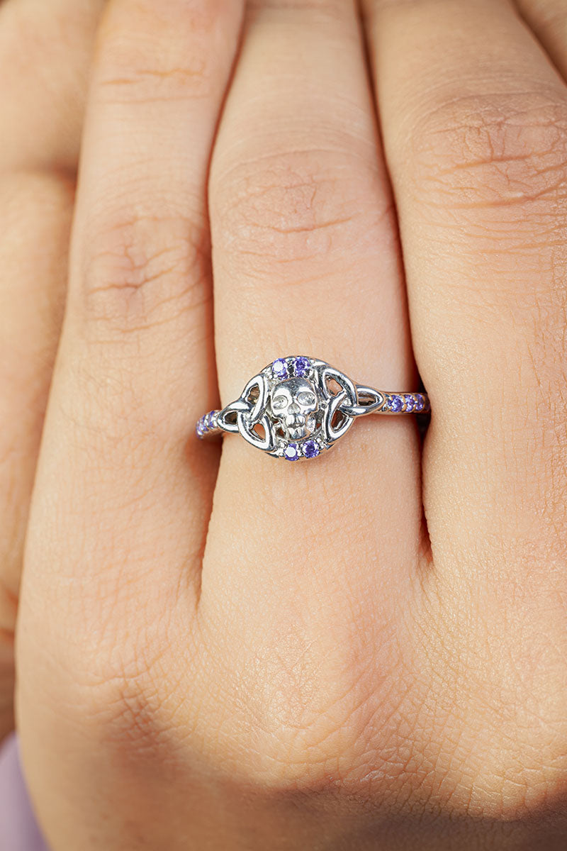Amethyst Skull Ring For Women