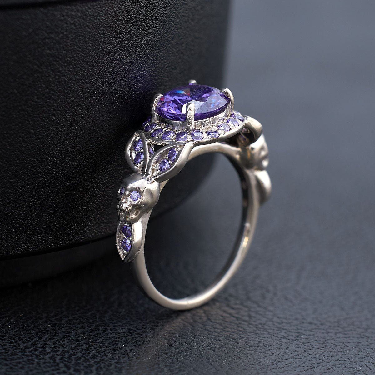 Amethyst Skull Wedding Ring For Women