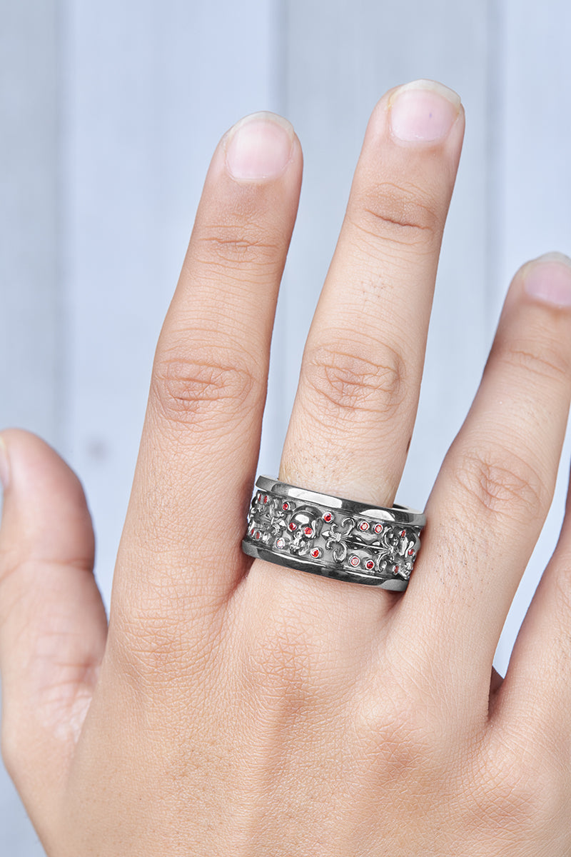 Garnet Skull Engagement Rings